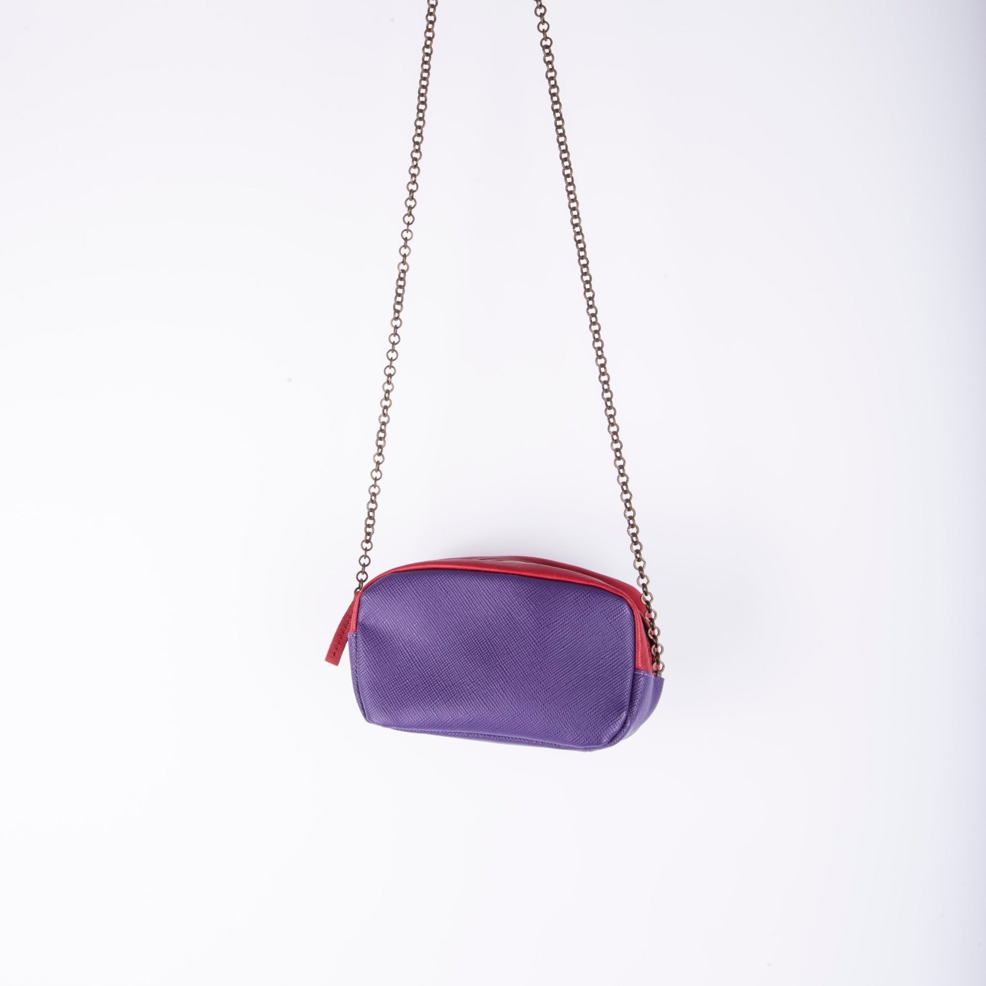 Brook mousse soffiano rosso viola- pochette a tracolla in pelle rosso viola - Marta Ray