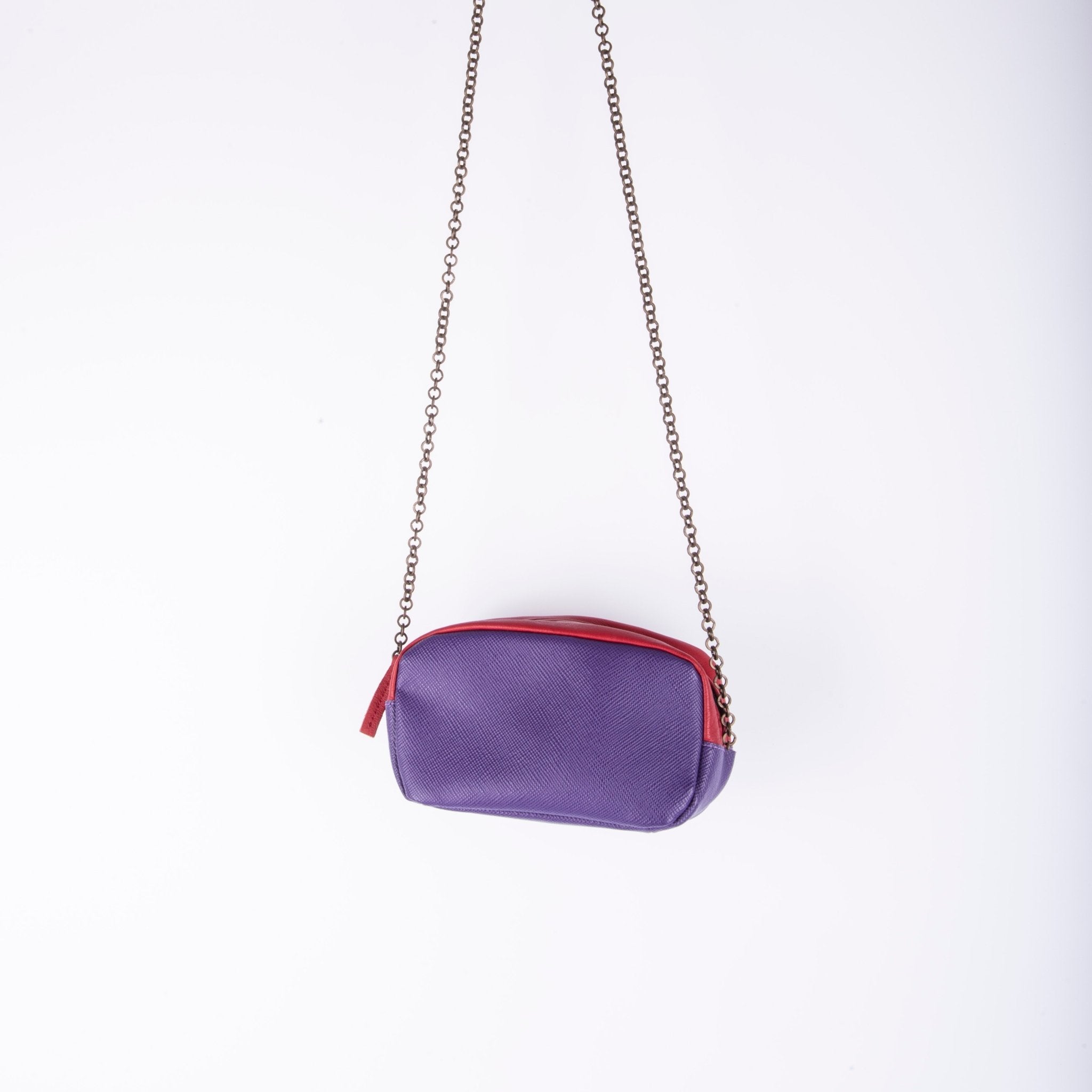 Brook mousse soffiano rosso viola- pochette a tracolla in pelle rosso viola - Marta Ray