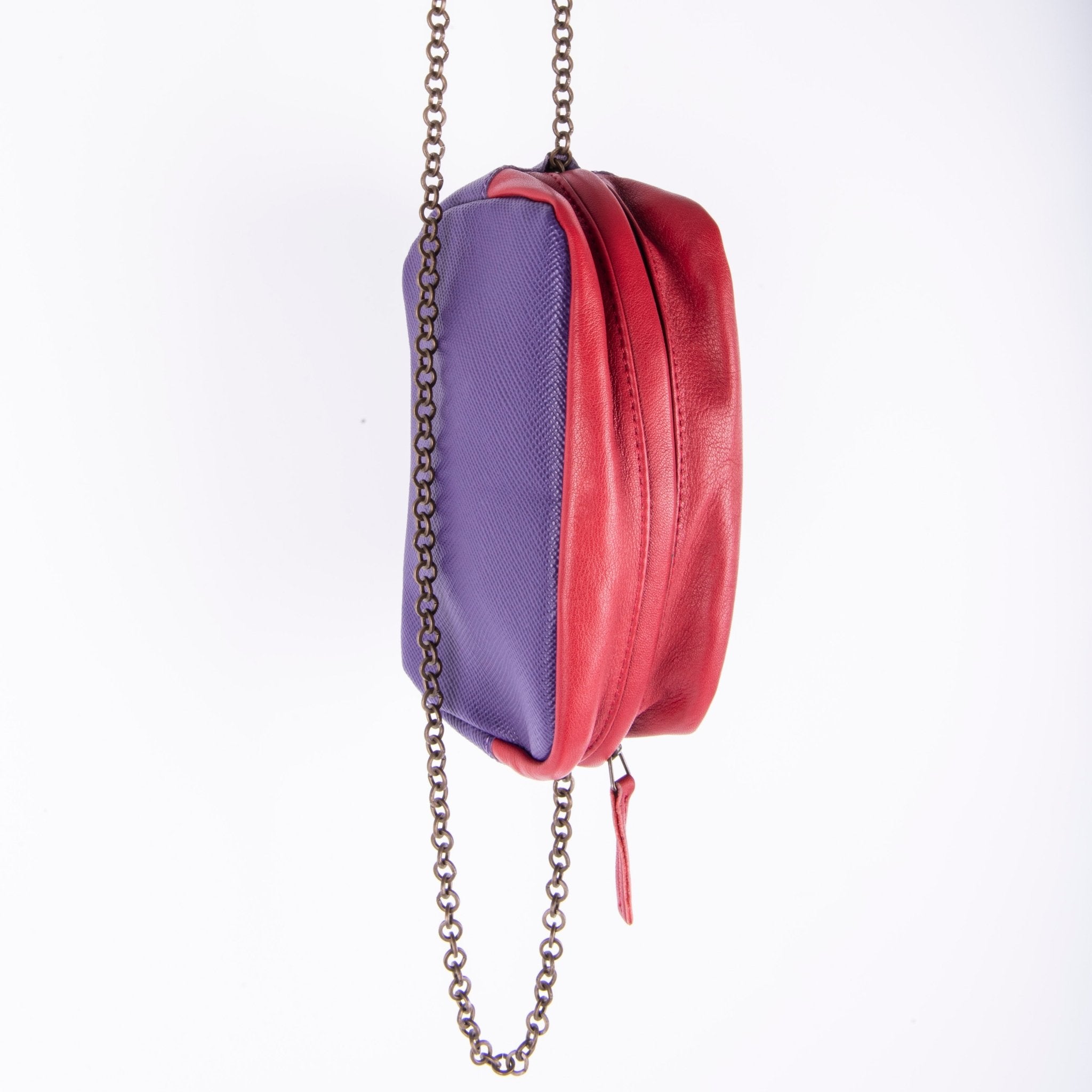 Brook mousse soffiano rosso viola- pochette a tracolla in pelle rosso viola - Marta Ray