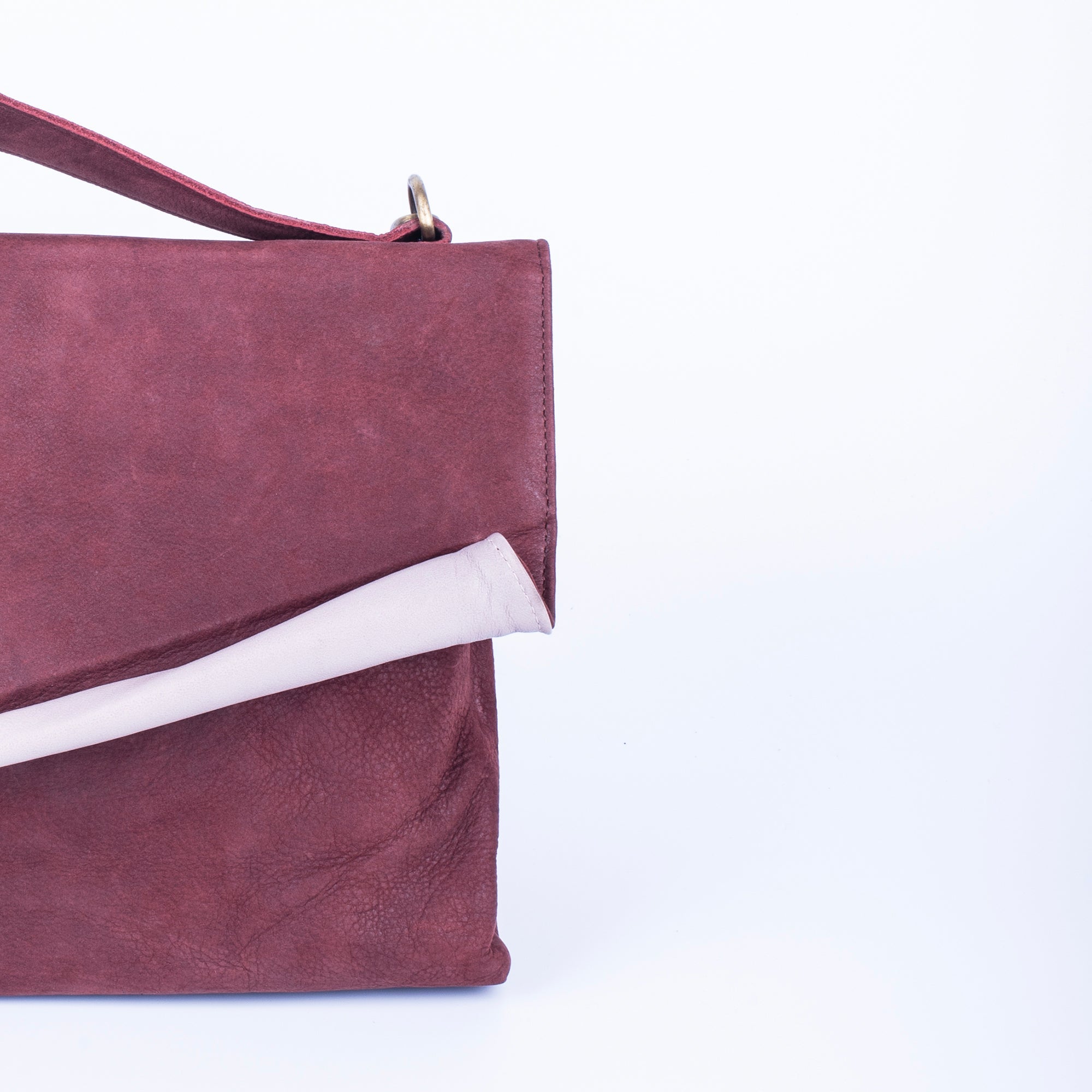 Carla long beach britanic+mousse malva - pochette a tracolla in pelle rossa - Marta Ray