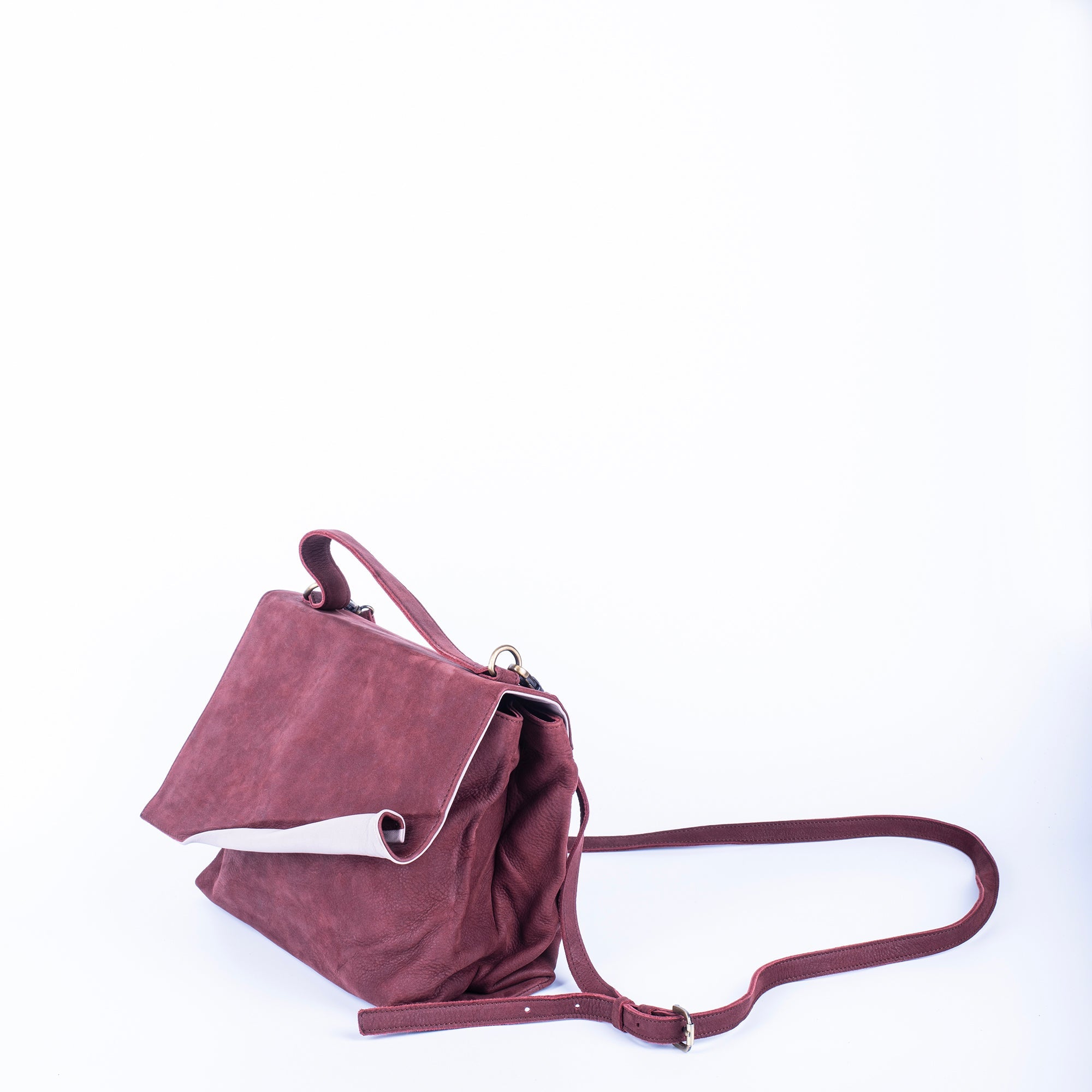 Carla long beach britanic+mousse malva - pochette a tracolla in pelle rossa - Marta Ray