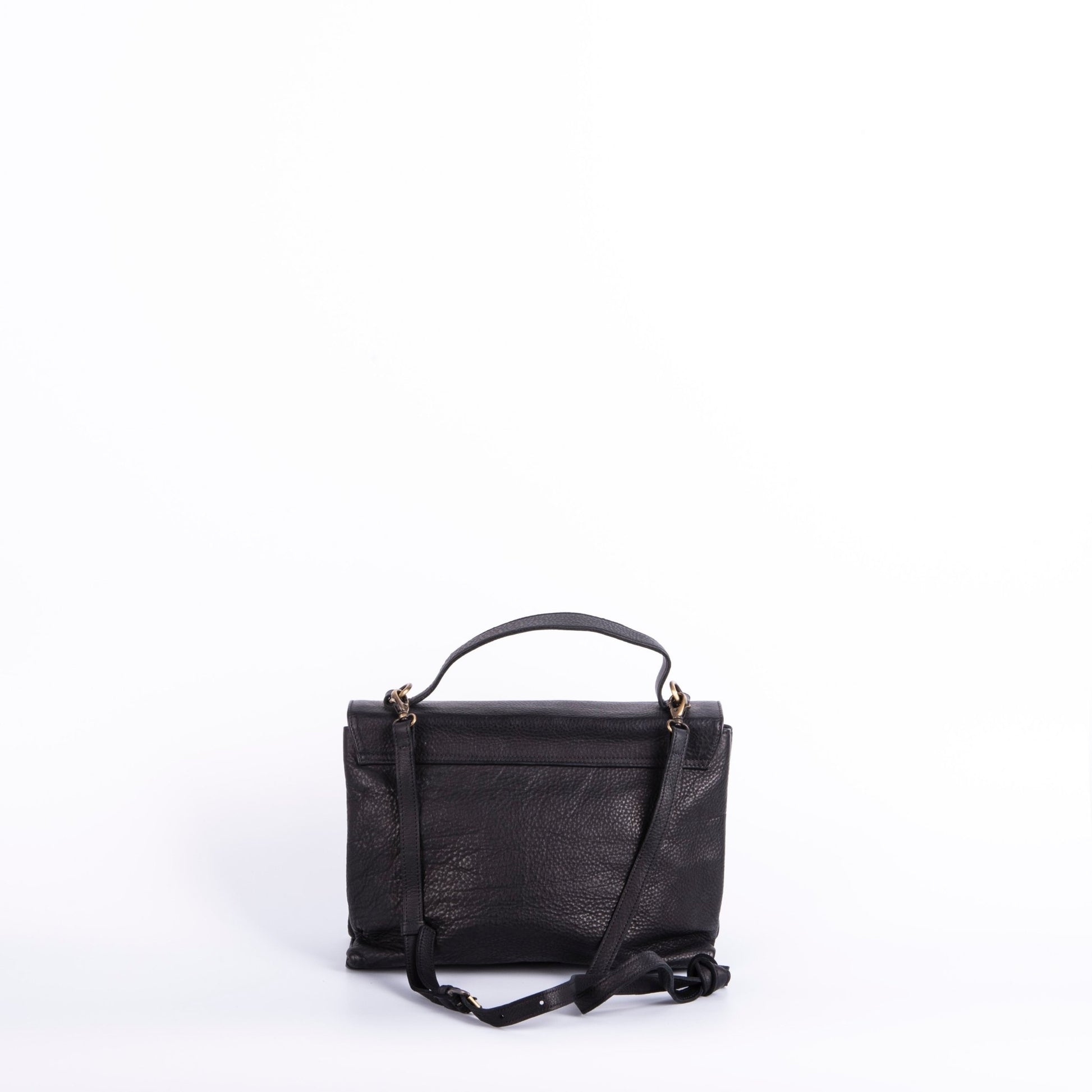 Carla martellata nera+mousse malva - pochette a tracolla in pelle nera - Marta Ray