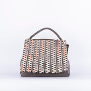 Carrie camoscio/nastro dark grey - borsa a tracolla grande in pelle scamosciata grigia - Marta Ray