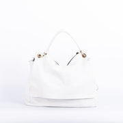 Carrie long beach bianco ottico - borsa a tracolla grande in pelle bianca - Marta Ray