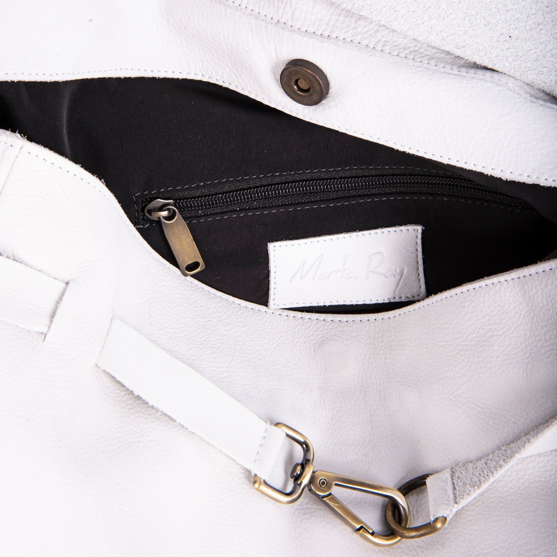 Carrie long beach bianco ottico - borsa a tracolla grande in pelle bianca - Marta Ray