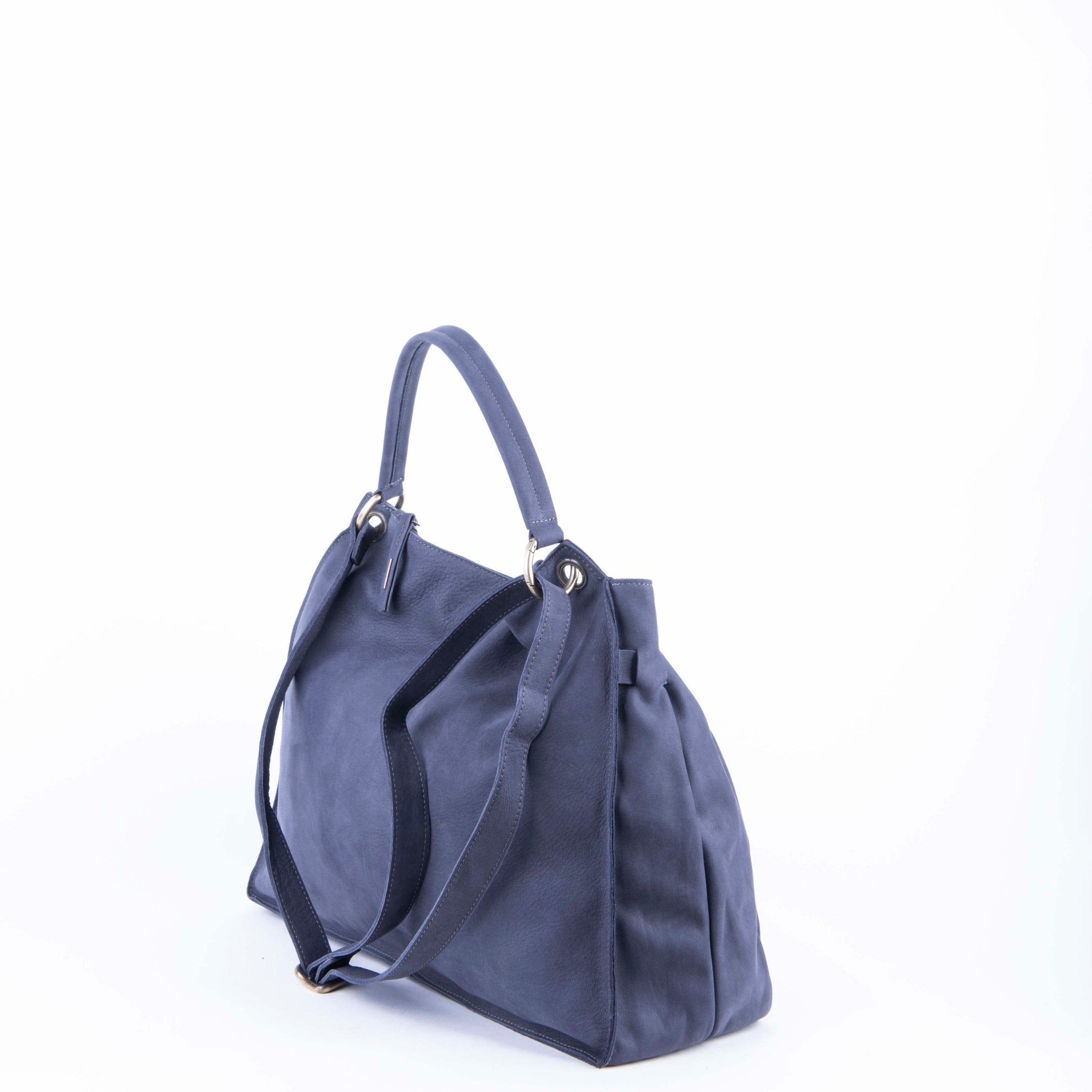 Carrie long beach navy - borsa a tracolla grande in pelle blu - Marta Ray