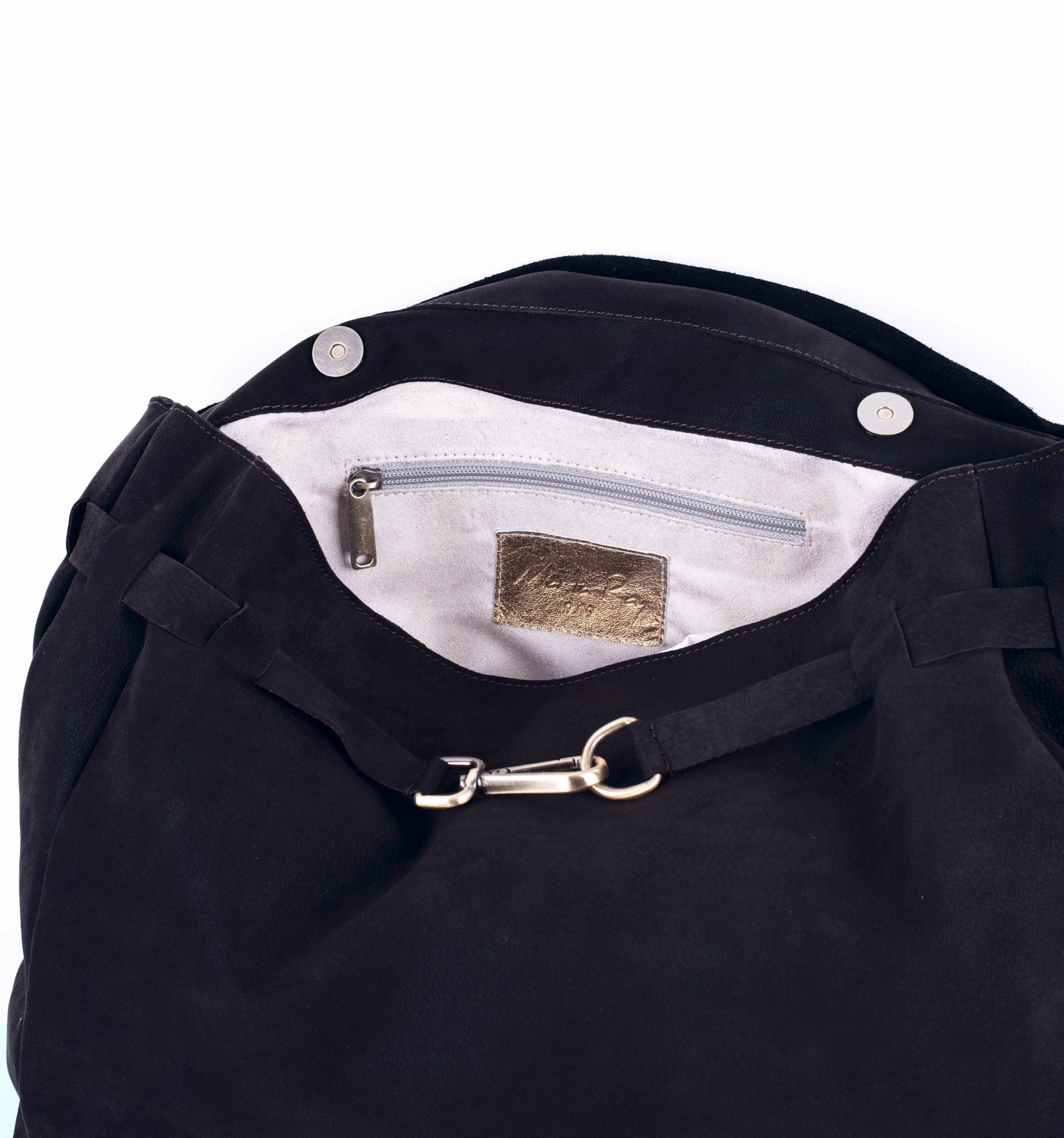 Carrie long beach nero - borsa a tracolla grande in pelle nera - Marta Ray