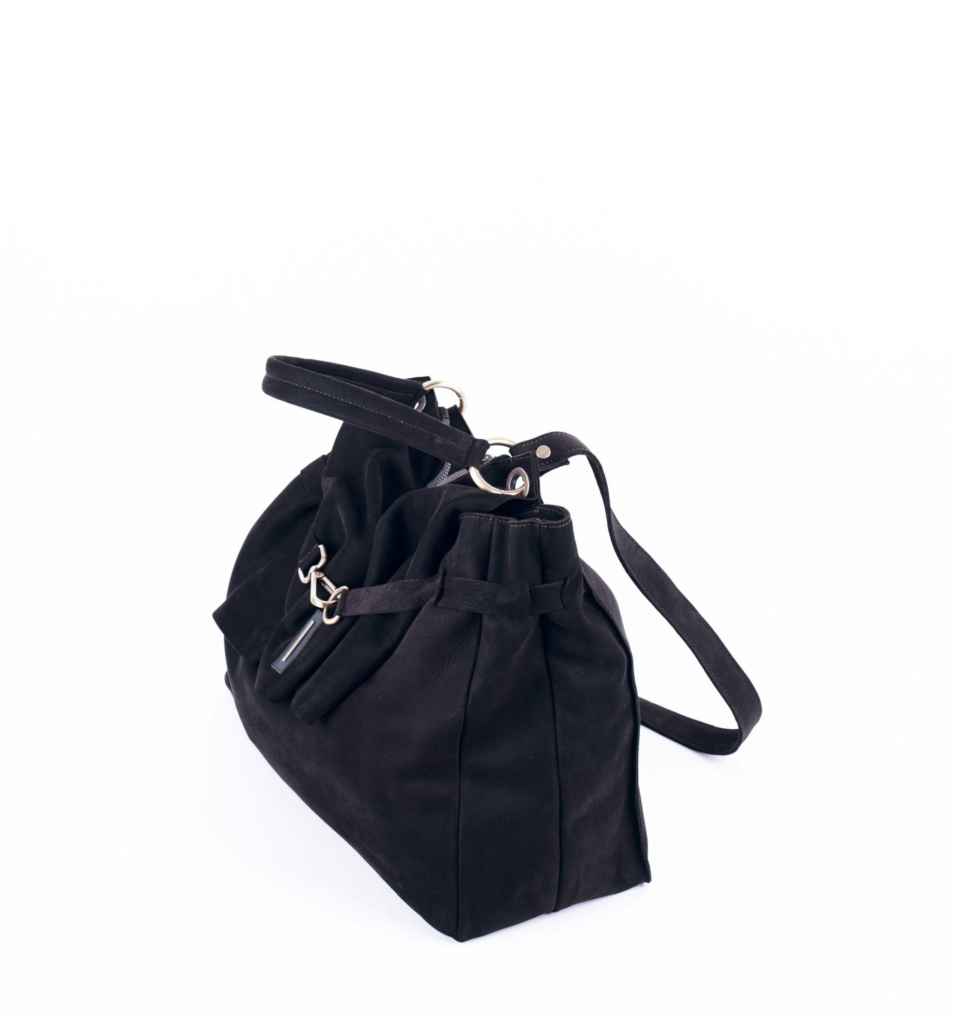 Carrie long beach nero - borsa a tracolla grande in pelle nera - Marta Ray