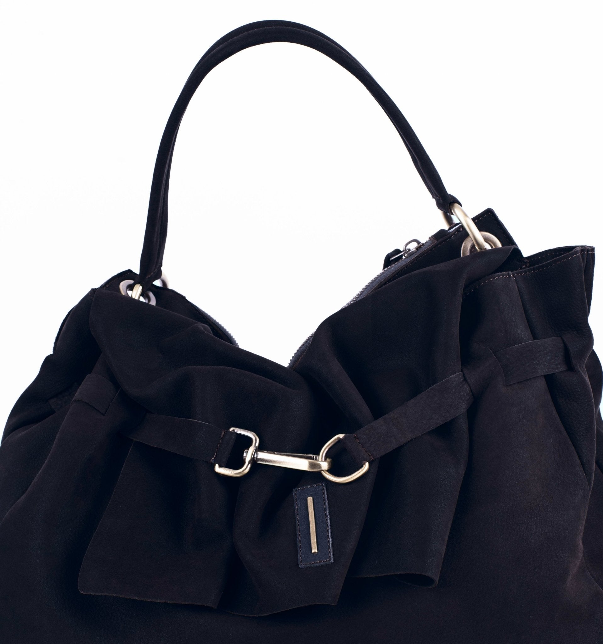 Carrie long beach nero - borsa a tracolla grande in pelle nera - Marta Ray