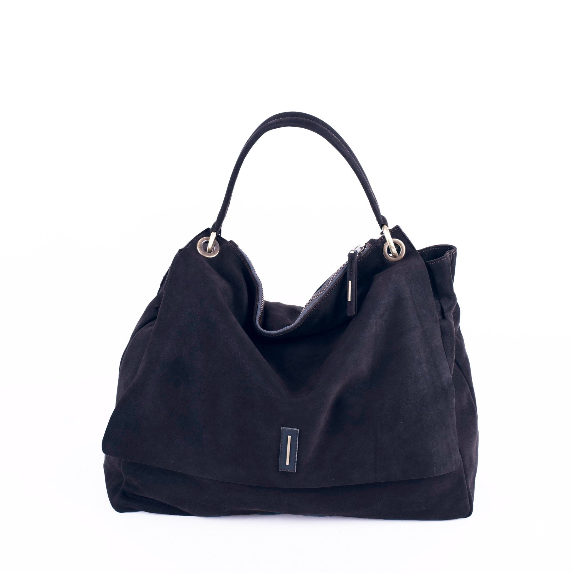 Carrie long beach nero - borsa a tracolla grande in pelle nera - Marta Ray