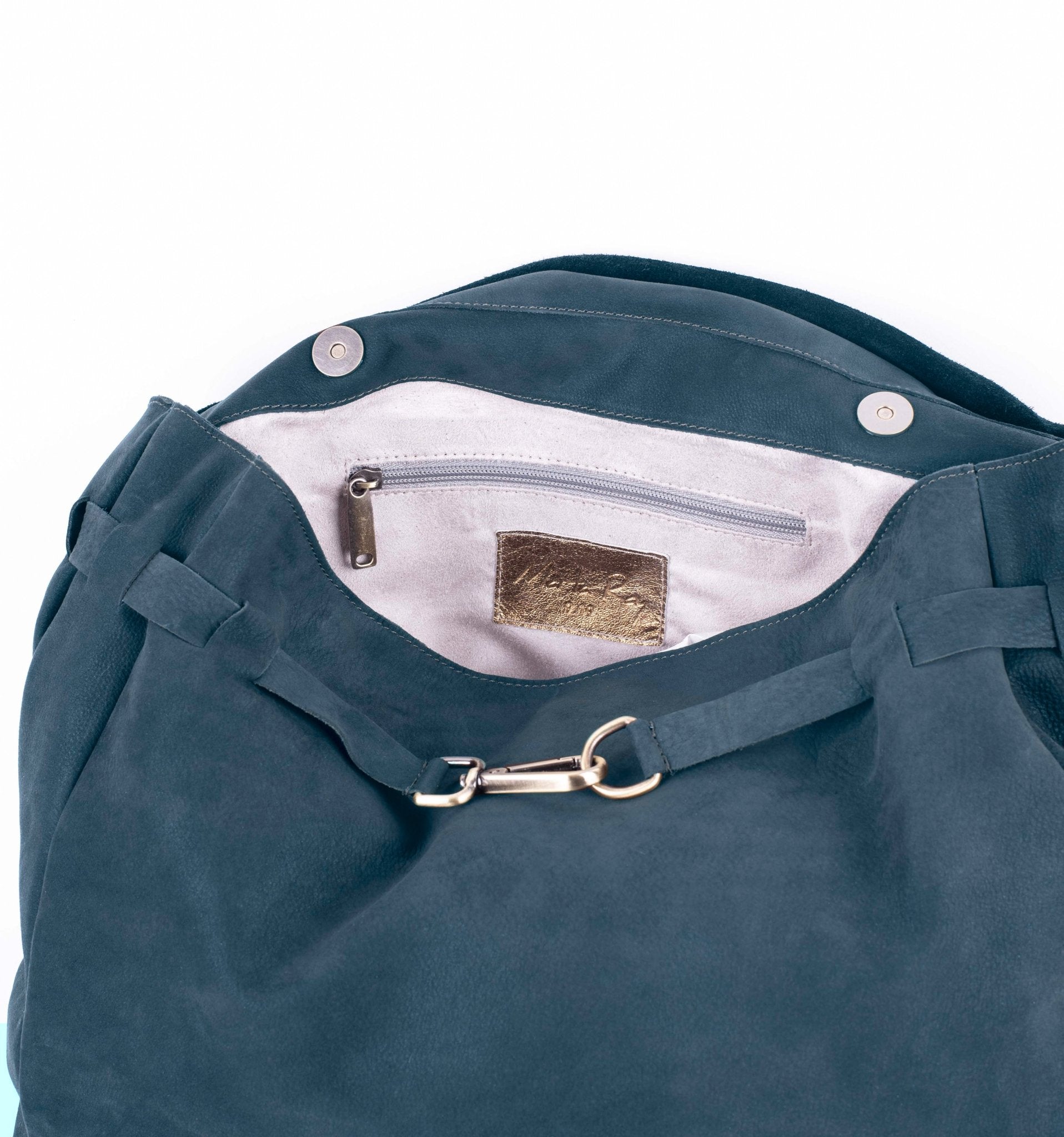 Carrie long beach ottanio - borsa a tracolla grande in pelle blu - Marta Ray