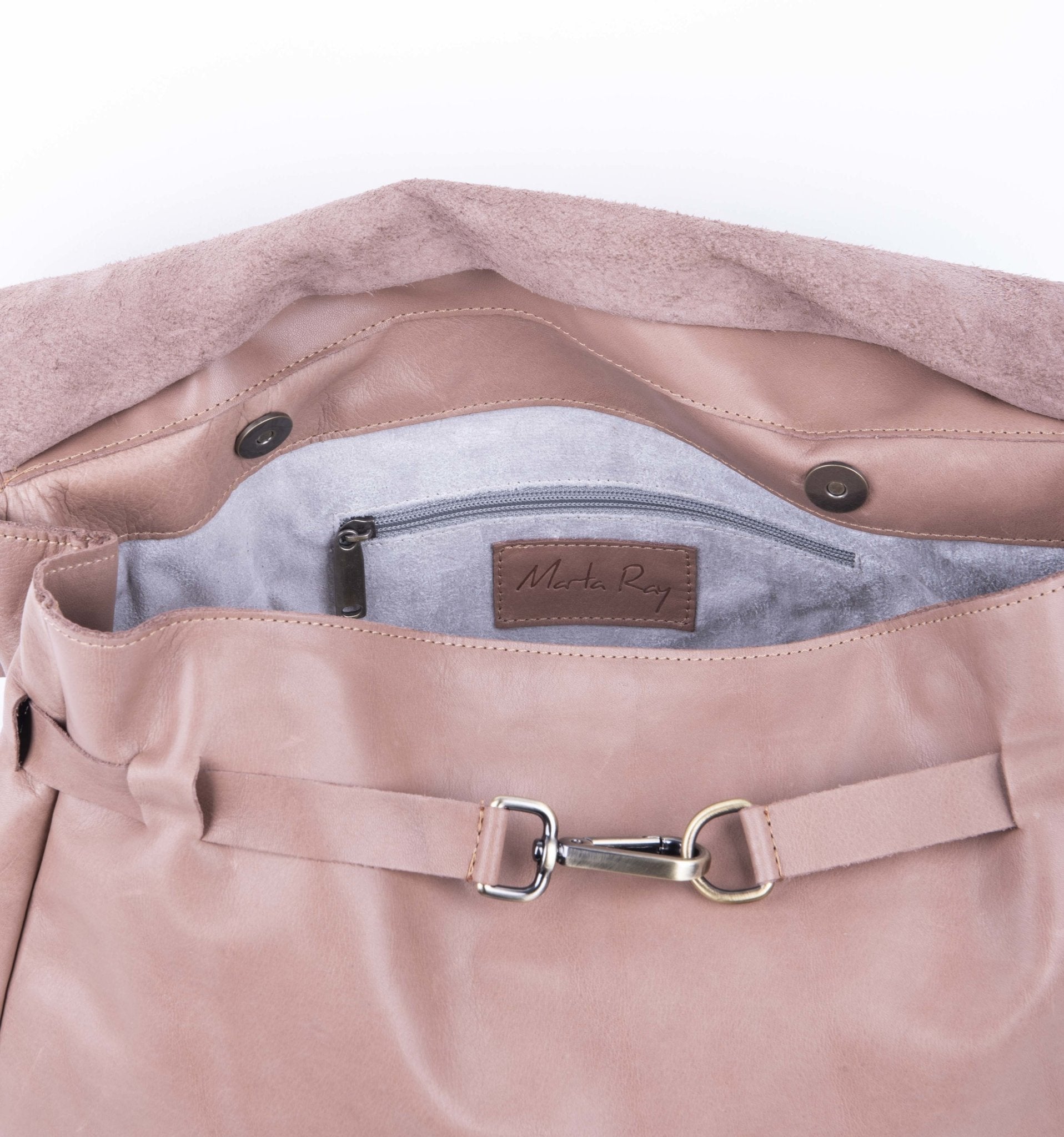 Carrie mousse cammeo - borsa a tracolla grande in pelle rosa - Marta Ray