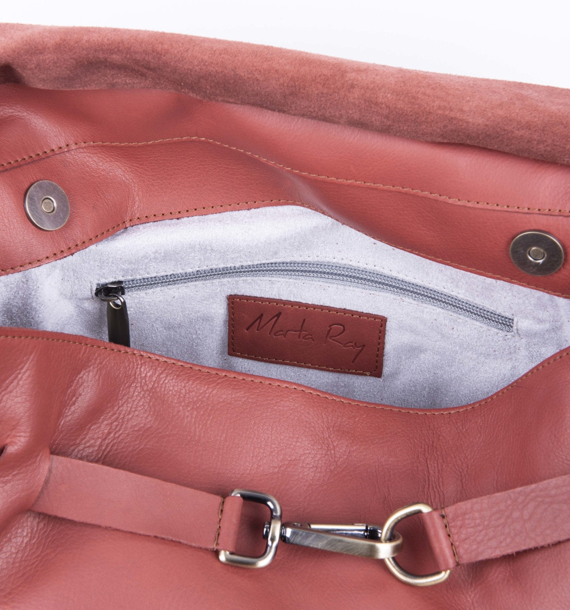 Carrie mousse cuoio inglese - borsa a tracolla grande in pelle marrone - Marta Ray