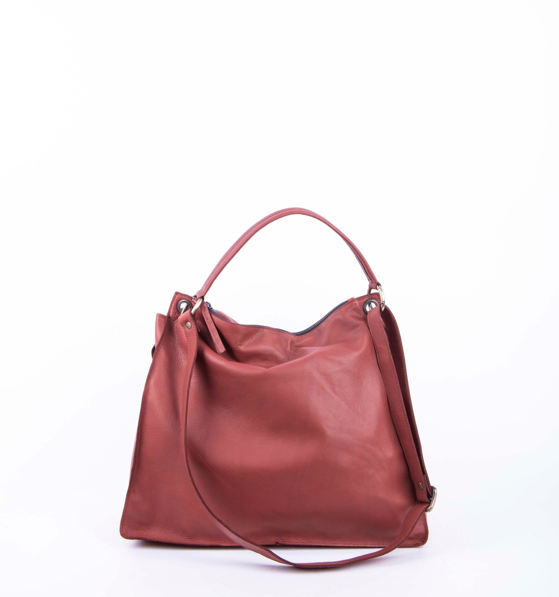 Carrie mousse cuoio inglese - borsa a tracolla grande in pelle marrone - Marta Ray