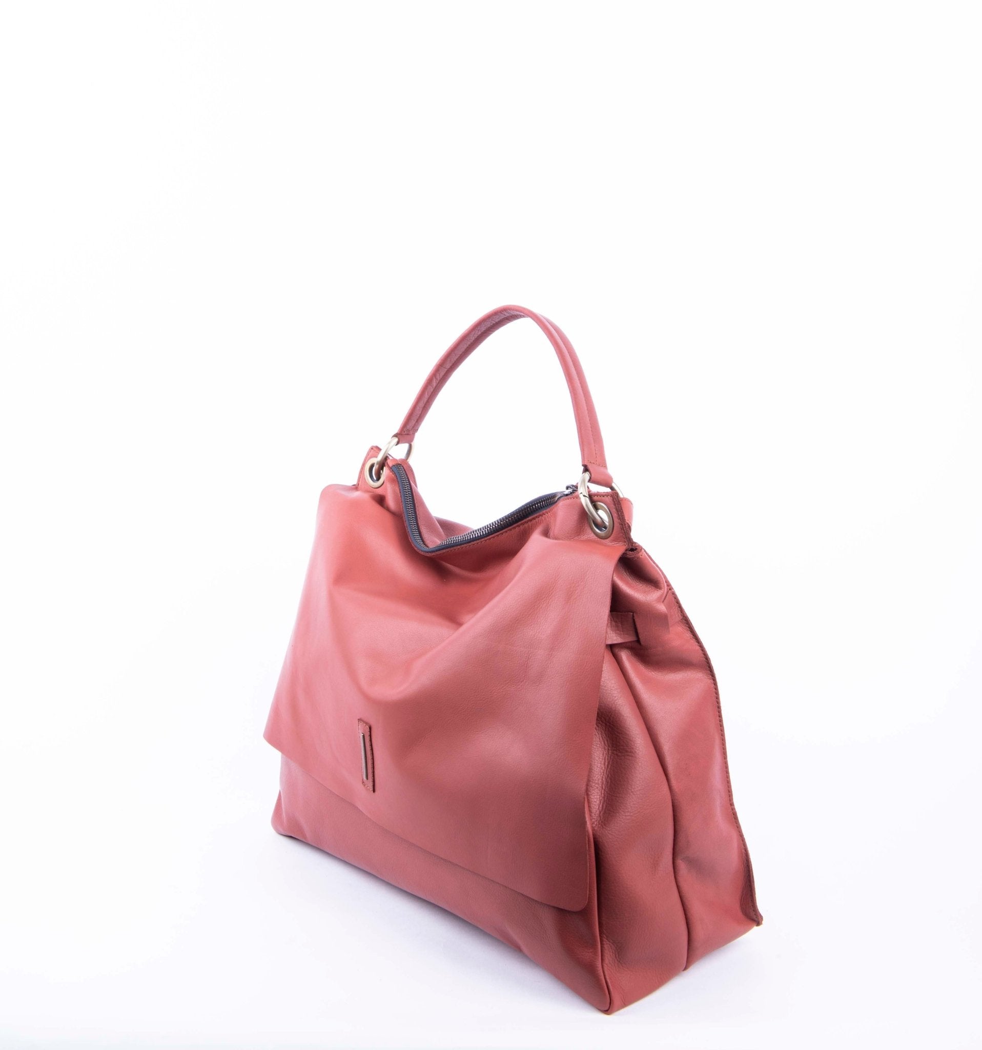 Carrie mousse cuoio inglese - borsa a tracolla grande in pelle marrone - Marta Ray