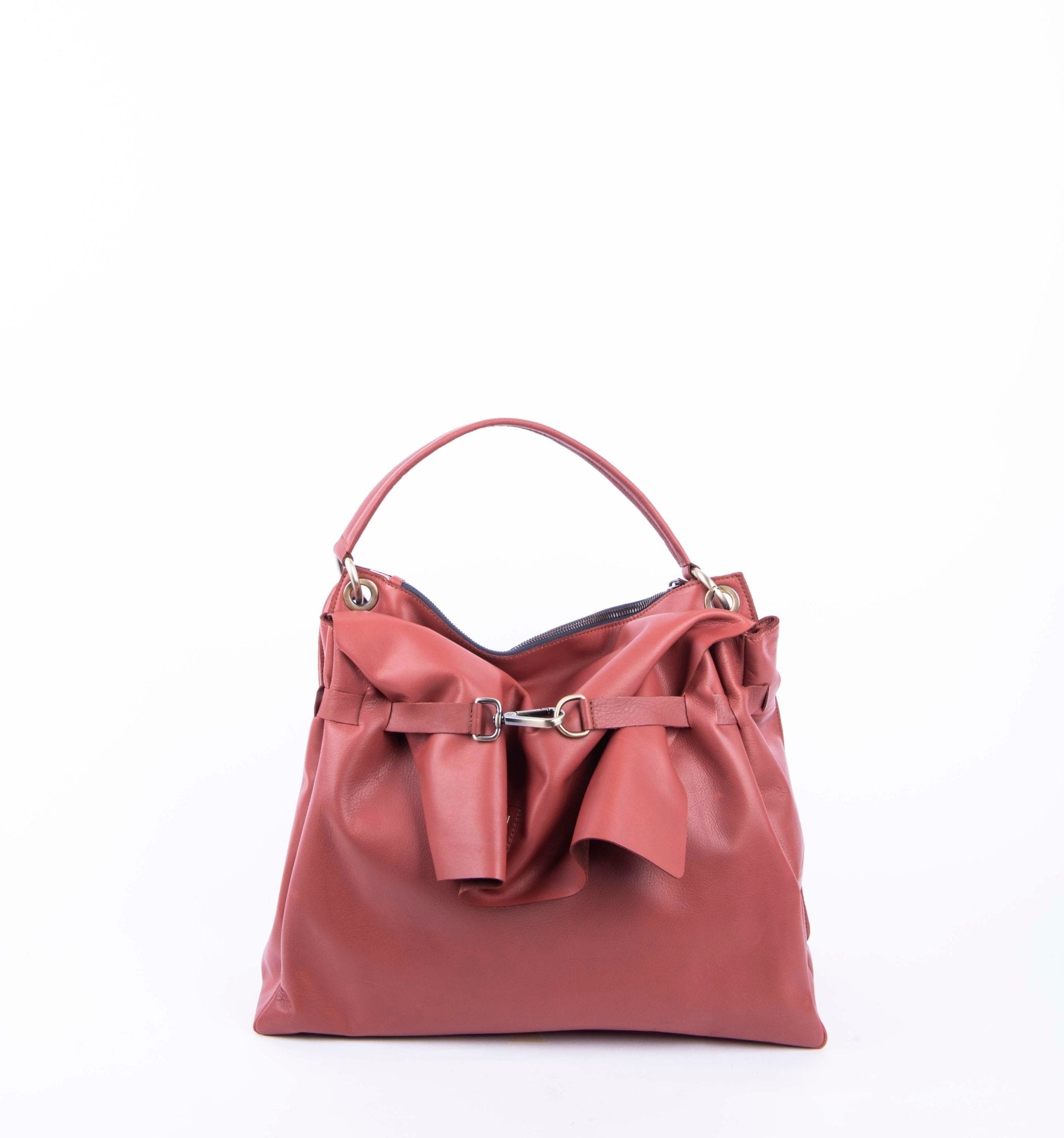 Carrie mousse cuoio inglese - borsa a tracolla grande in pelle marrone - Marta Ray