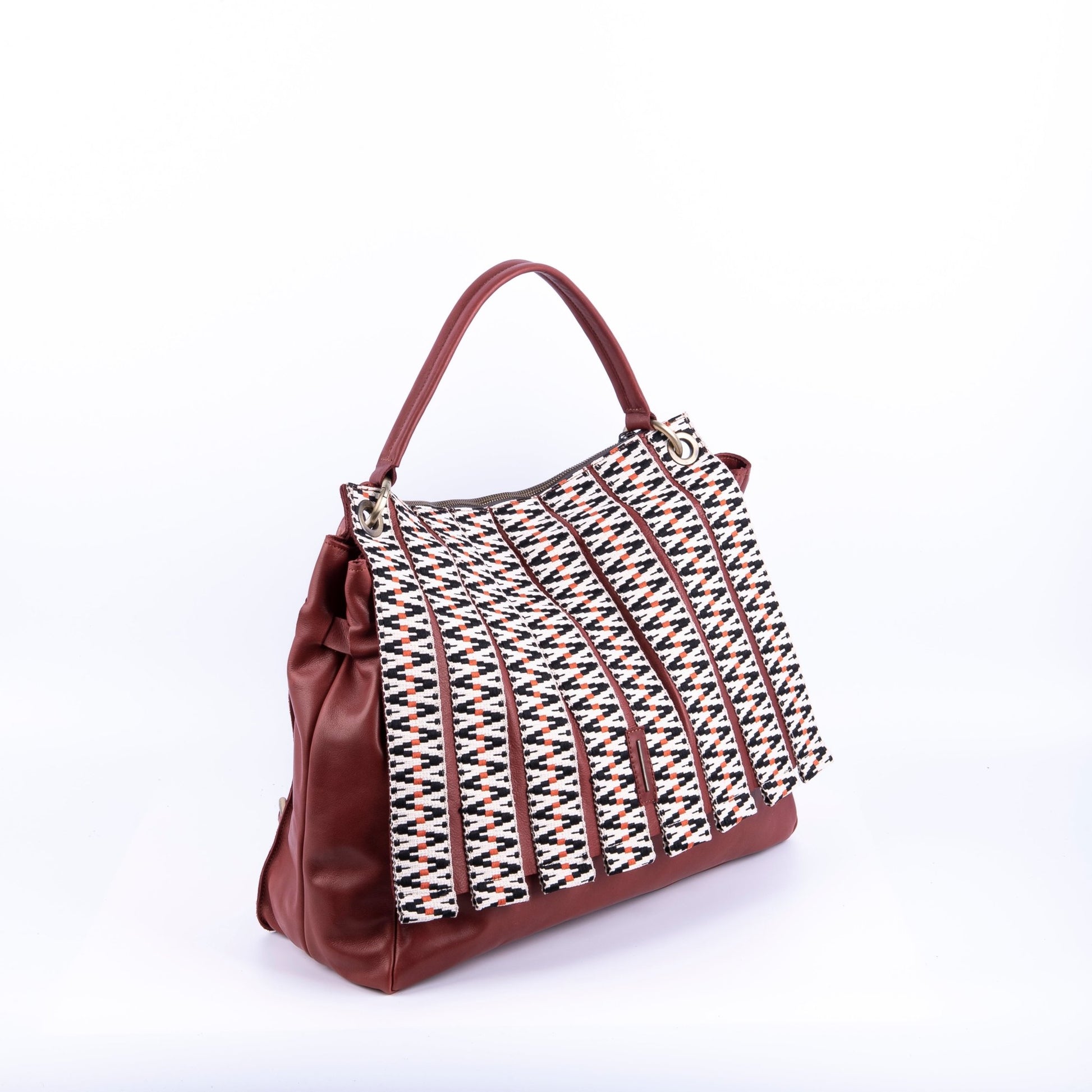 Carrie mousse cuoio inglese + nastro - borsa a tracolla in pelle marrone - Marta Ray