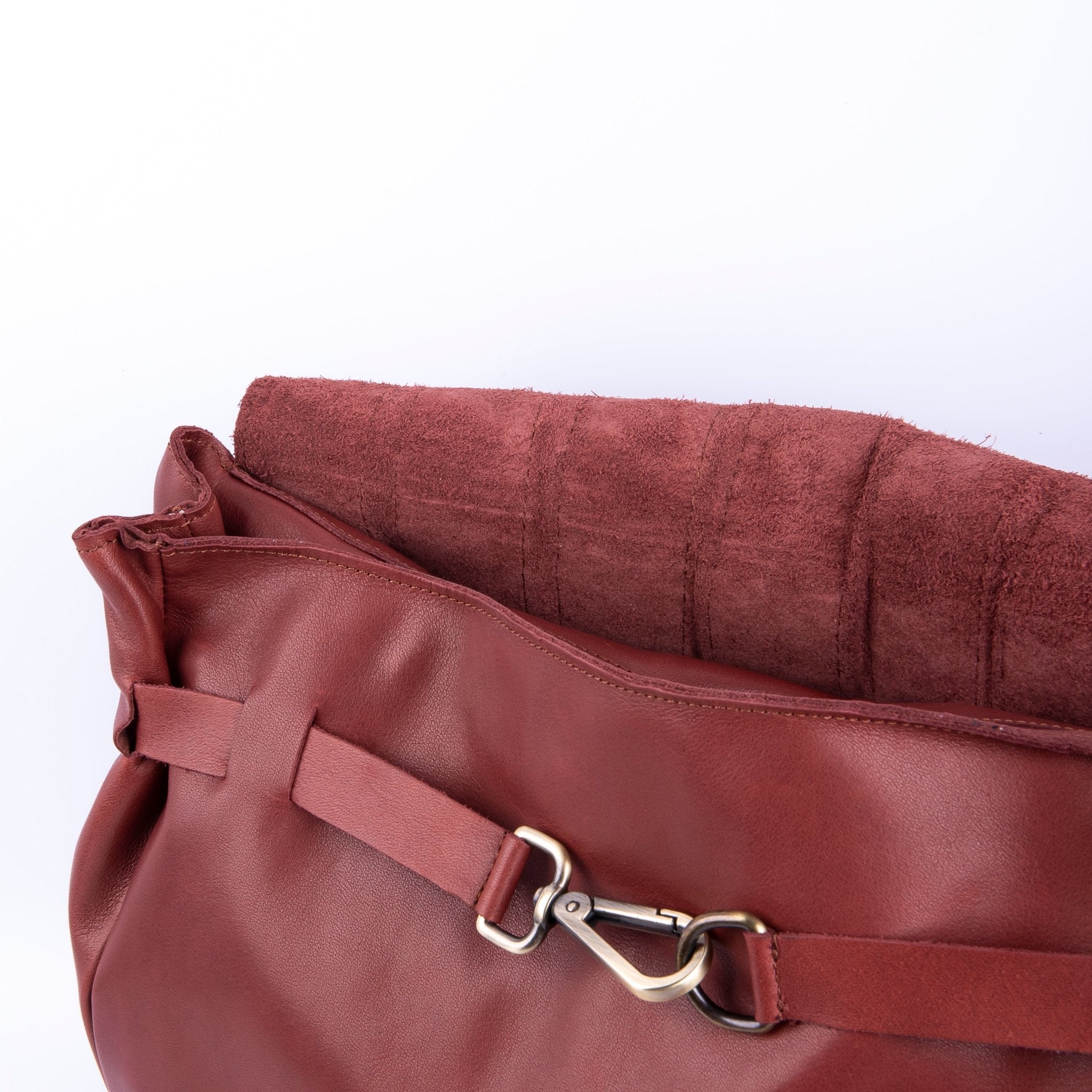 Carrie mousse cuoio inglese + nastro - borsa a tracolla in pelle marrone - Marta Ray