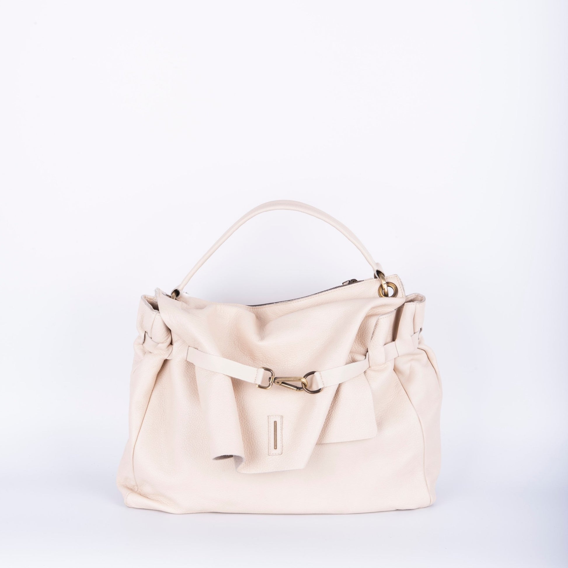 Carrie mousse latte macchiato - borsa a tracolla grande in pelle bianca - Marta Ray