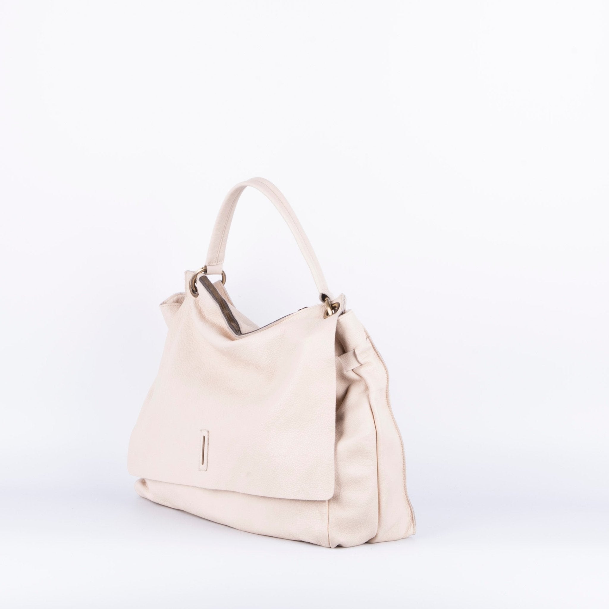 Carrie mousse latte macchiato - borsa a tracolla grande in pelle bianca - Marta Ray