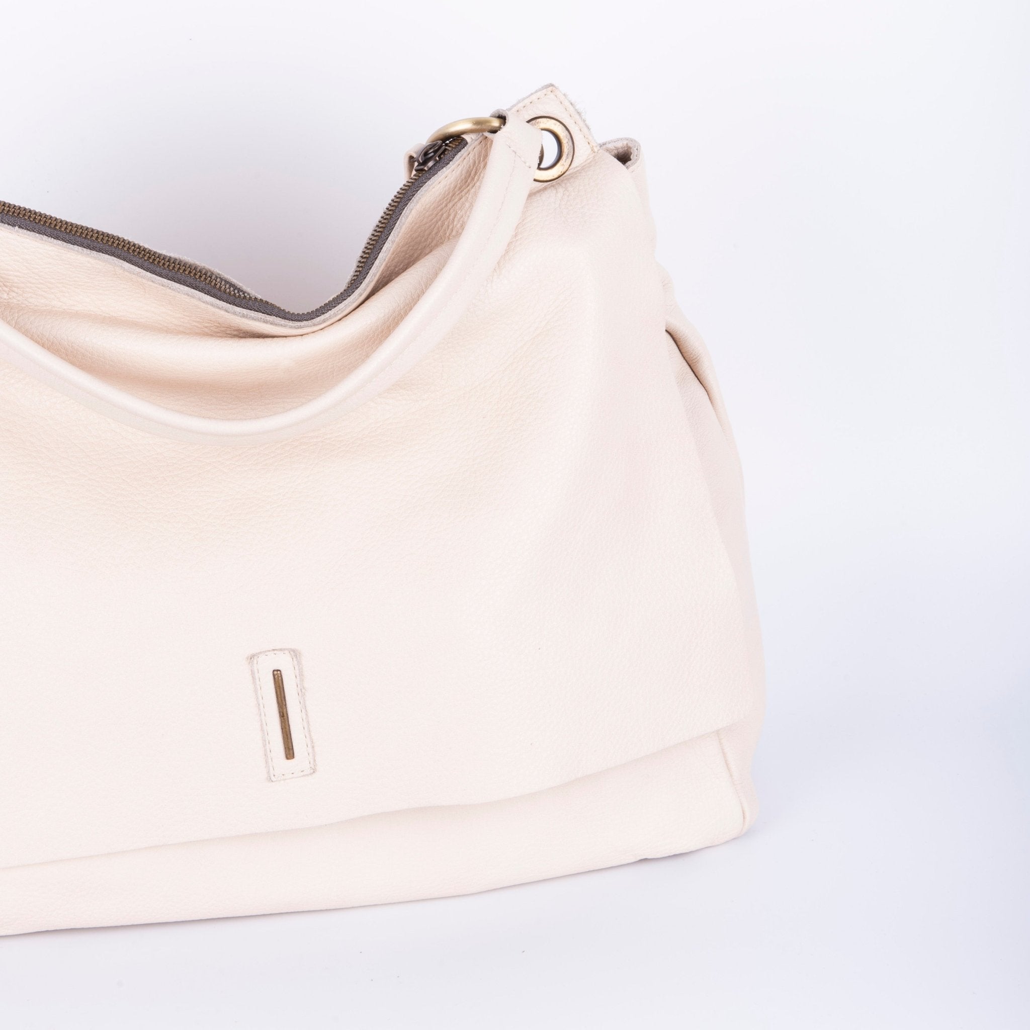 Carrie mousse latte macchiato - borsa a tracolla grande in pelle bianca - Marta Ray