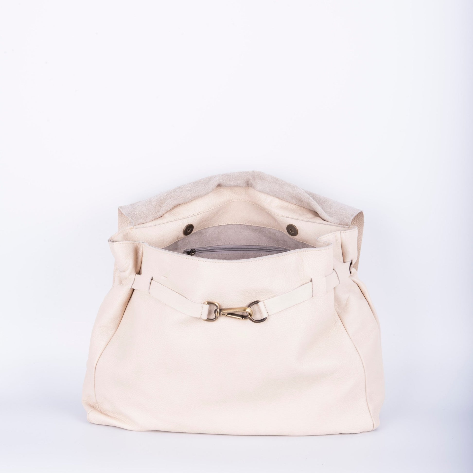 Carrie mousse latte macchiato - borsa a tracolla grande in pelle bianca - Marta Ray