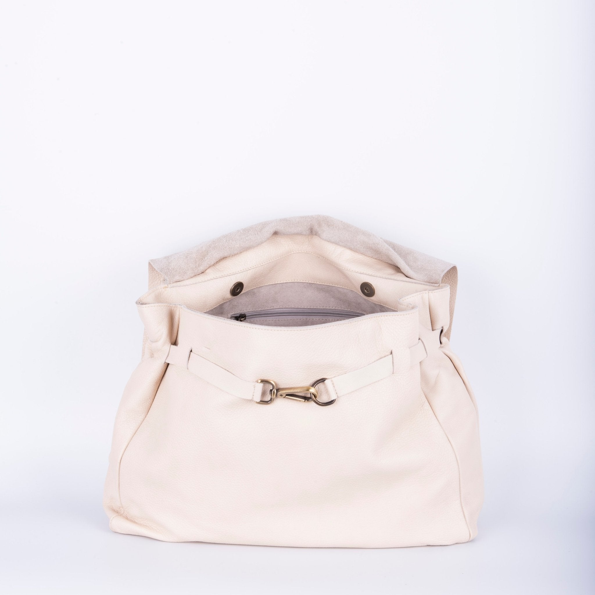 Carrie mousse latte macchiato - borsa a tracolla grande in pelle bianca - Marta Ray
