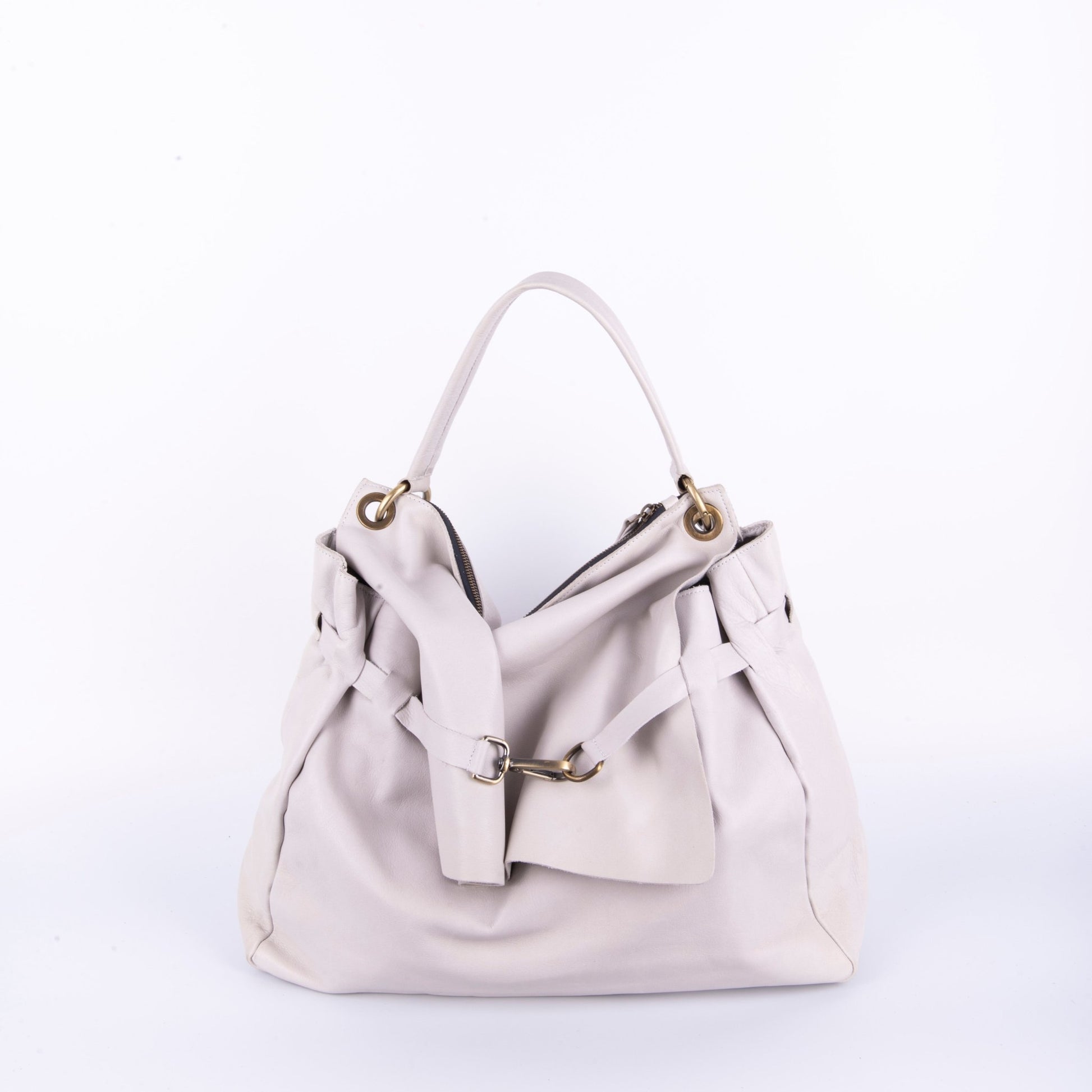Carrie mousse nuvola - borsa a tracolla grande in pelle bianca - Marta Ray