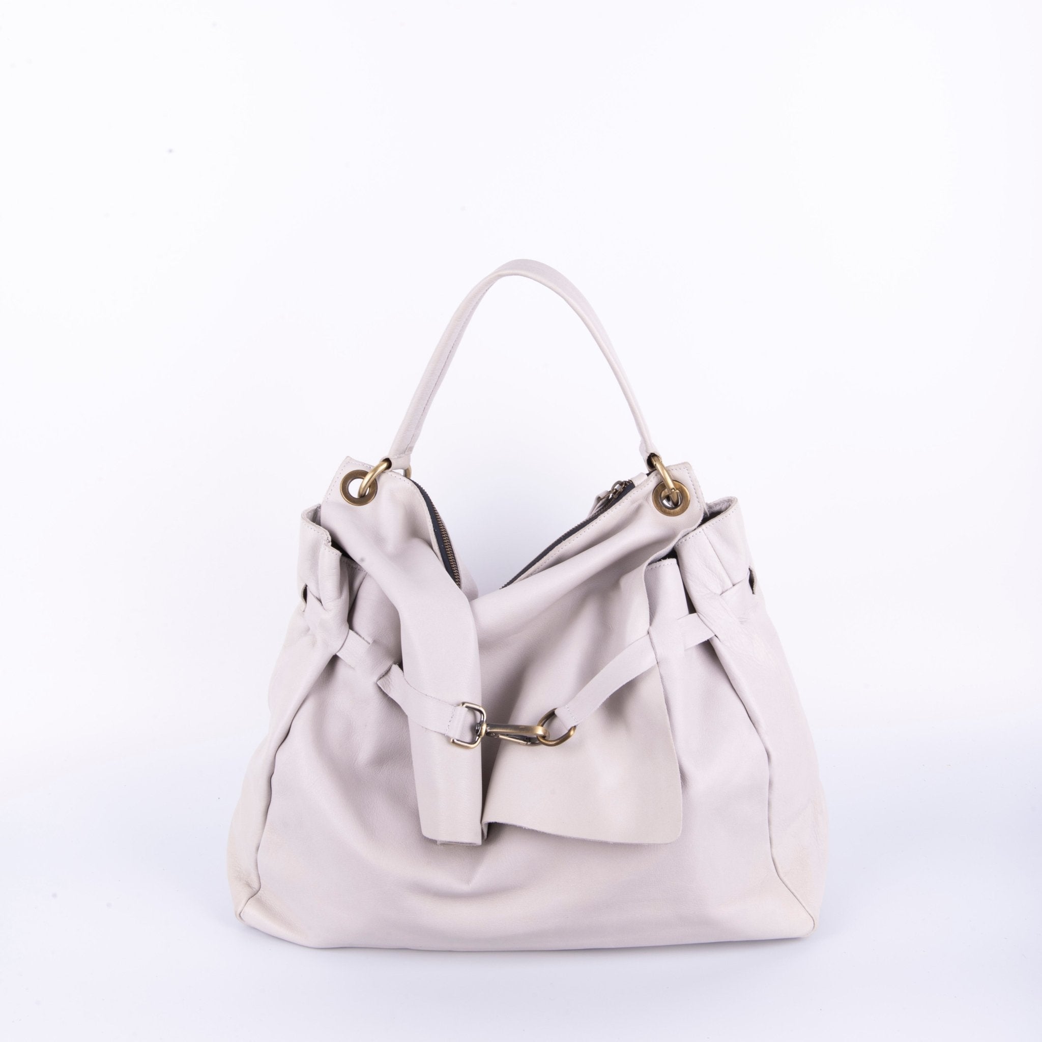 Carrie mousse nuvola - borsa a tracolla grande in pelle bianca - Marta Ray