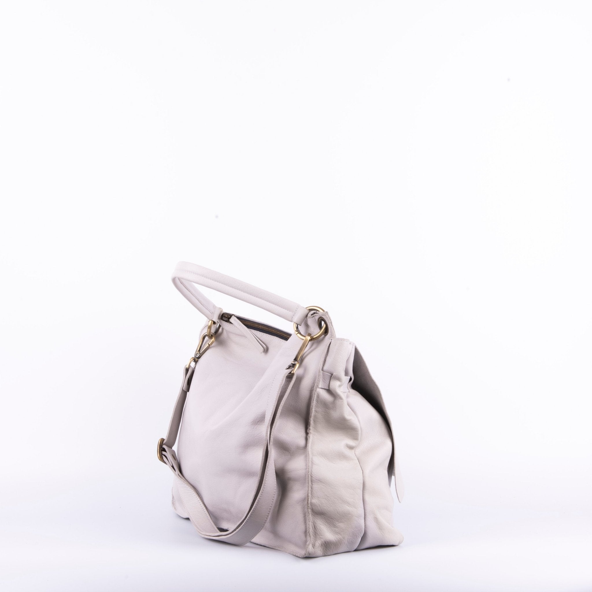 Carrie mousse nuvola - borsa a tracolla grande in pelle bianca - Marta Ray