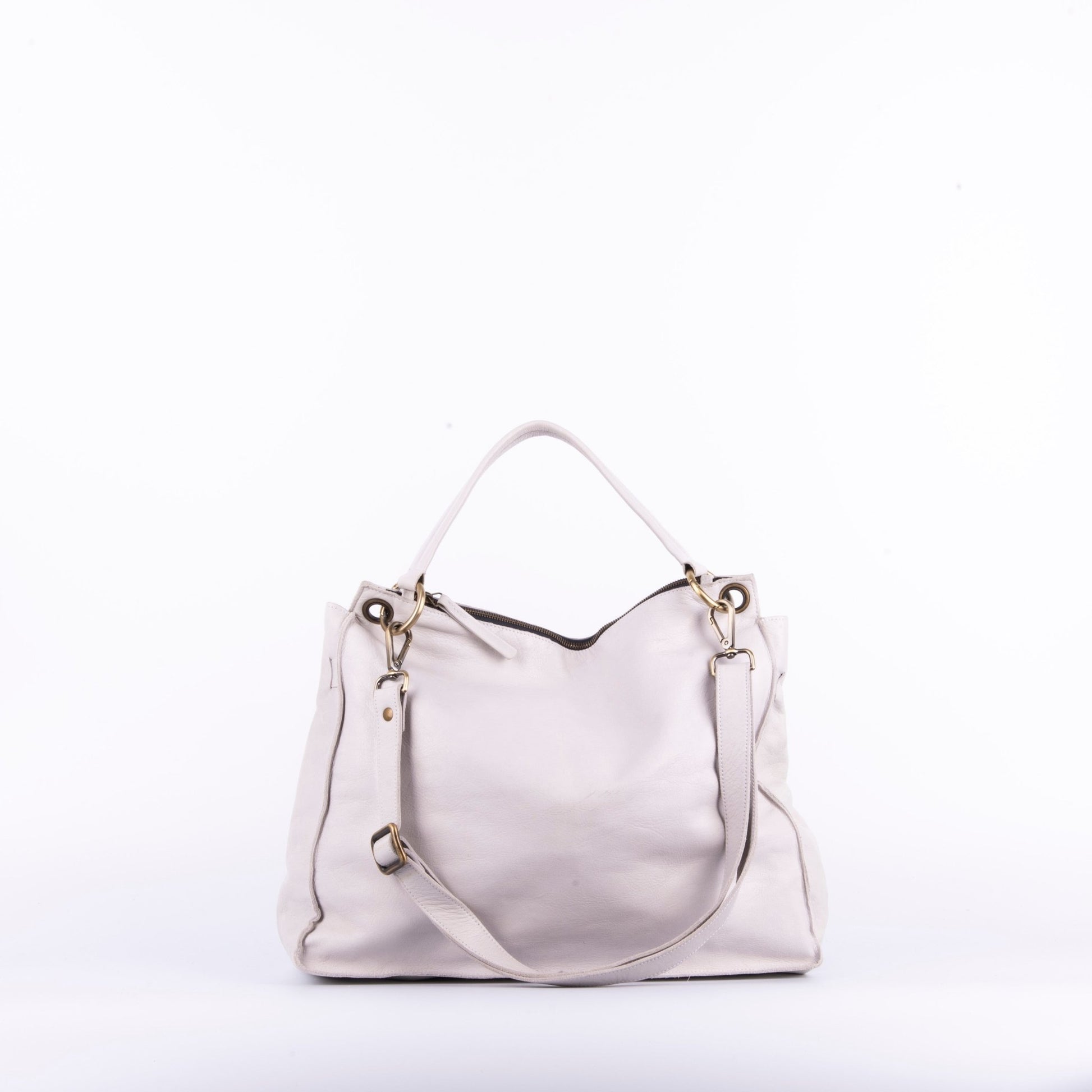 Carrie mousse nuvola - borsa a tracolla grande in pelle bianca - Marta Ray