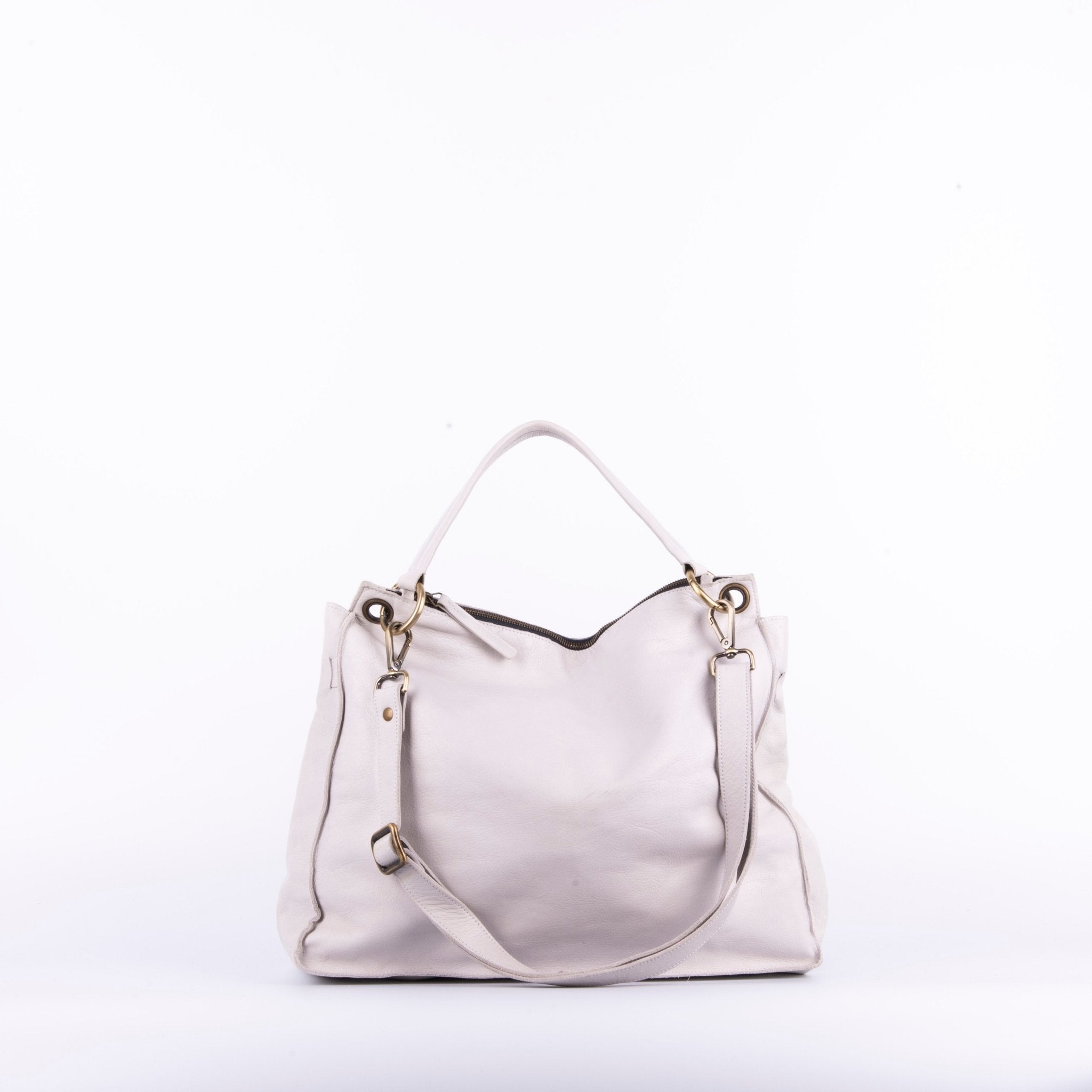 Carrie mousse nuvola - borsa a tracolla grande in pelle bianca - Marta Ray