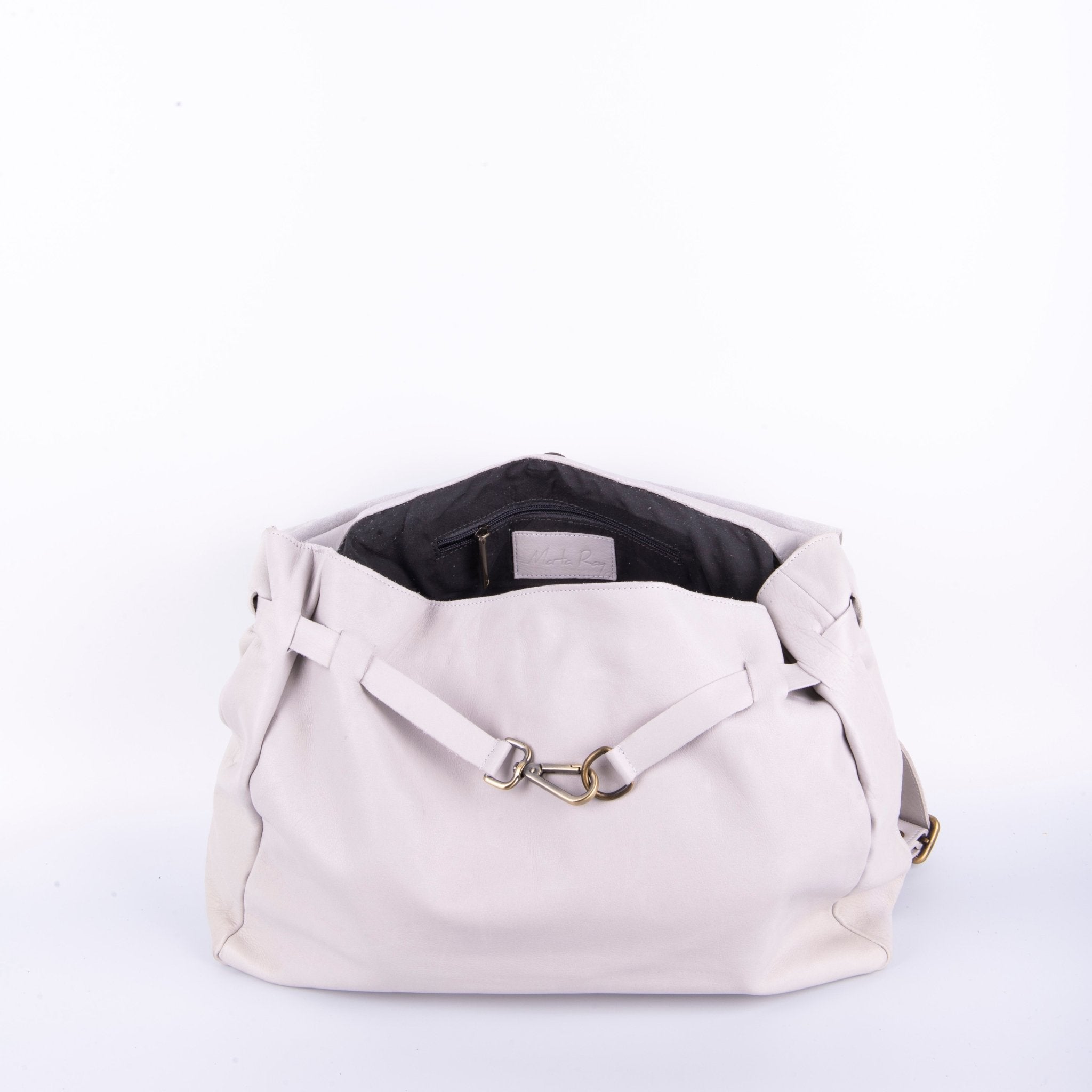 Carrie mousse nuvola - borsa a tracolla grande in pelle bianca - Marta Ray