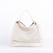 Carrie mousse ovale greige - borsa a tracolla grande in pelle bianca - Marta Ray