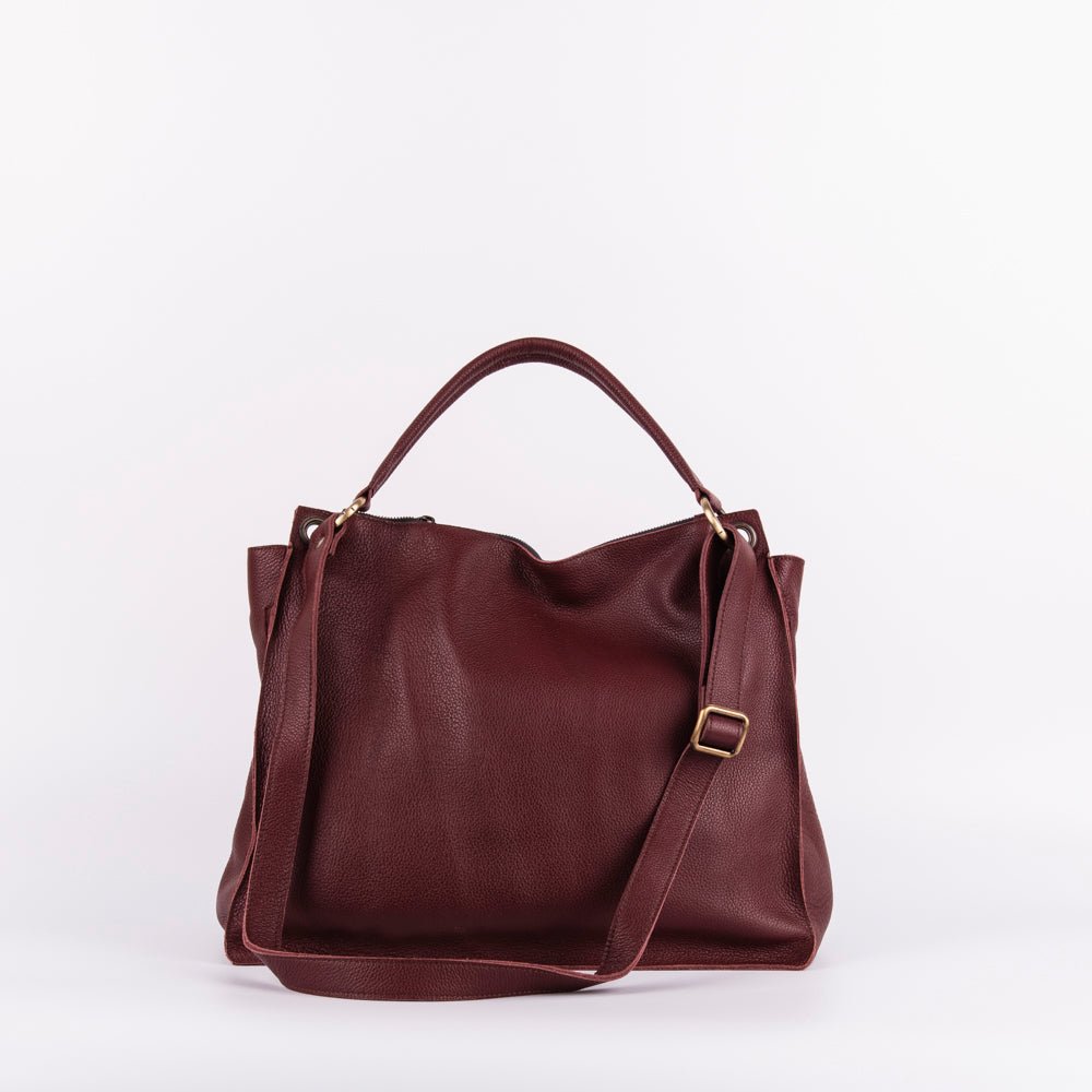 Carrie new york rubino - borsa a tracolla grande in pelle bordo - Marta Ray