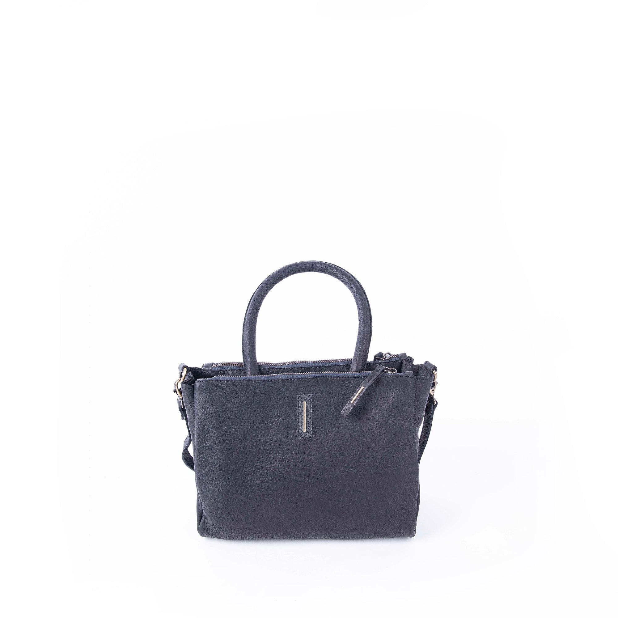 Cate martellata nera - borsa a tracolla in pelle nera - Marta Ray