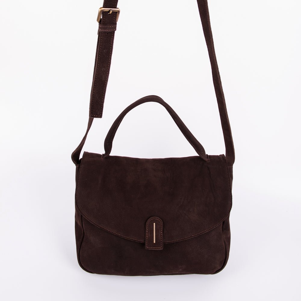 Celeste long beach tdm - postina a tracolla in pelle marrone - Marta Ray