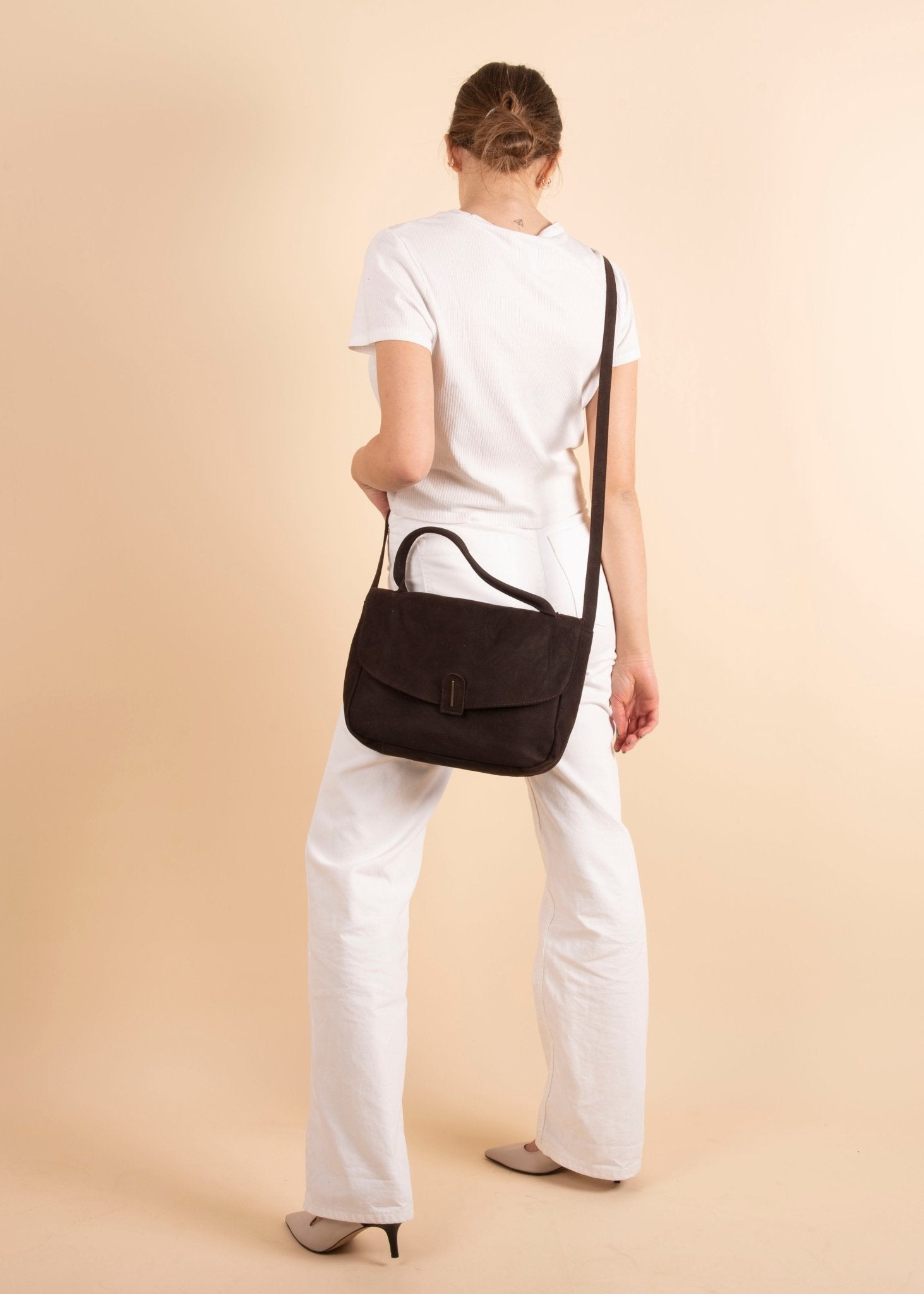 Celeste long beach tdm - postina a tracolla in pelle marrone - Marta Ray