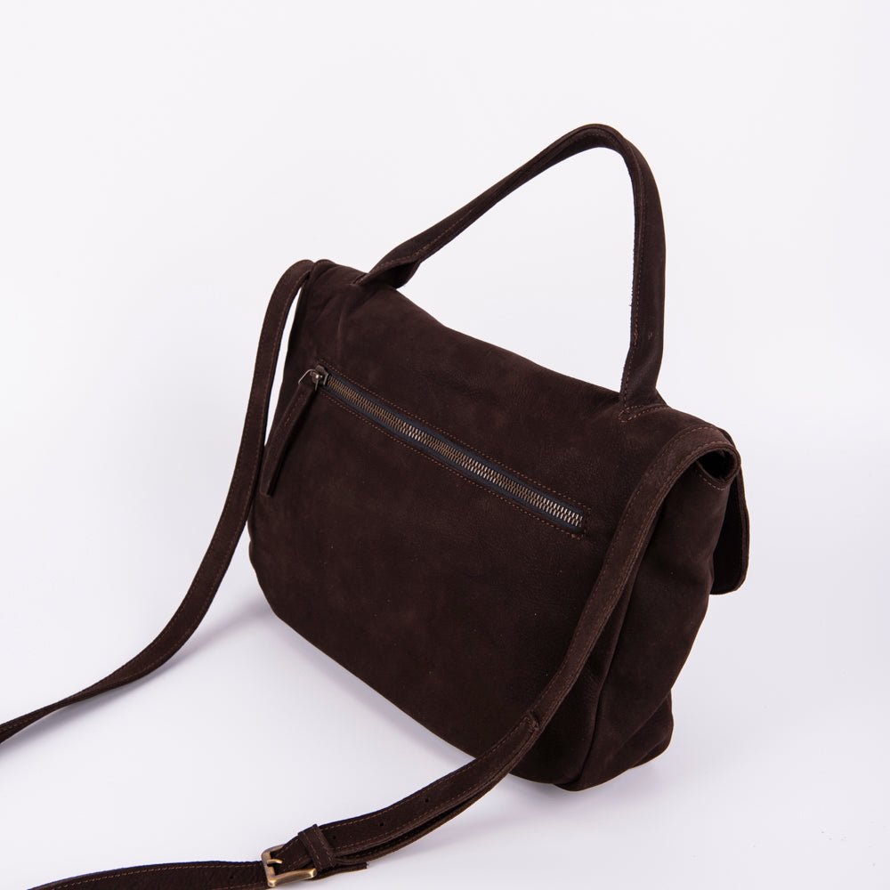 Celeste long beach tdm - postina a tracolla in pelle marrone - Marta Ray