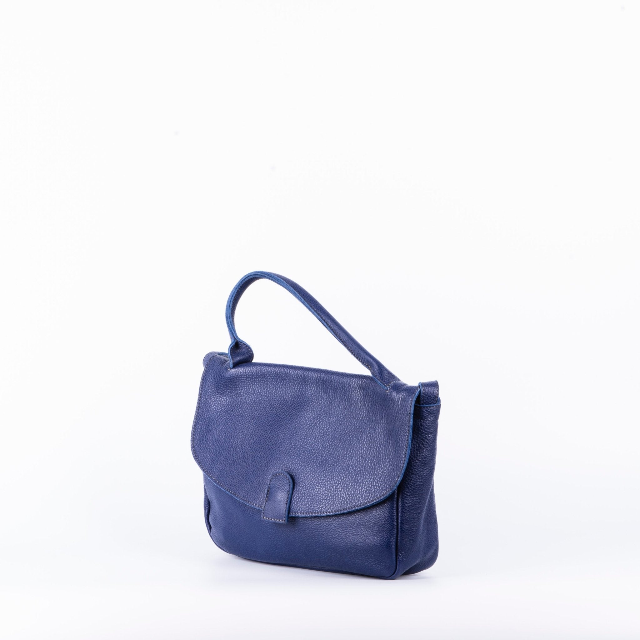 Celeste martellato blu elettrico - postina a tracolla in pelle blu - Marta Ray