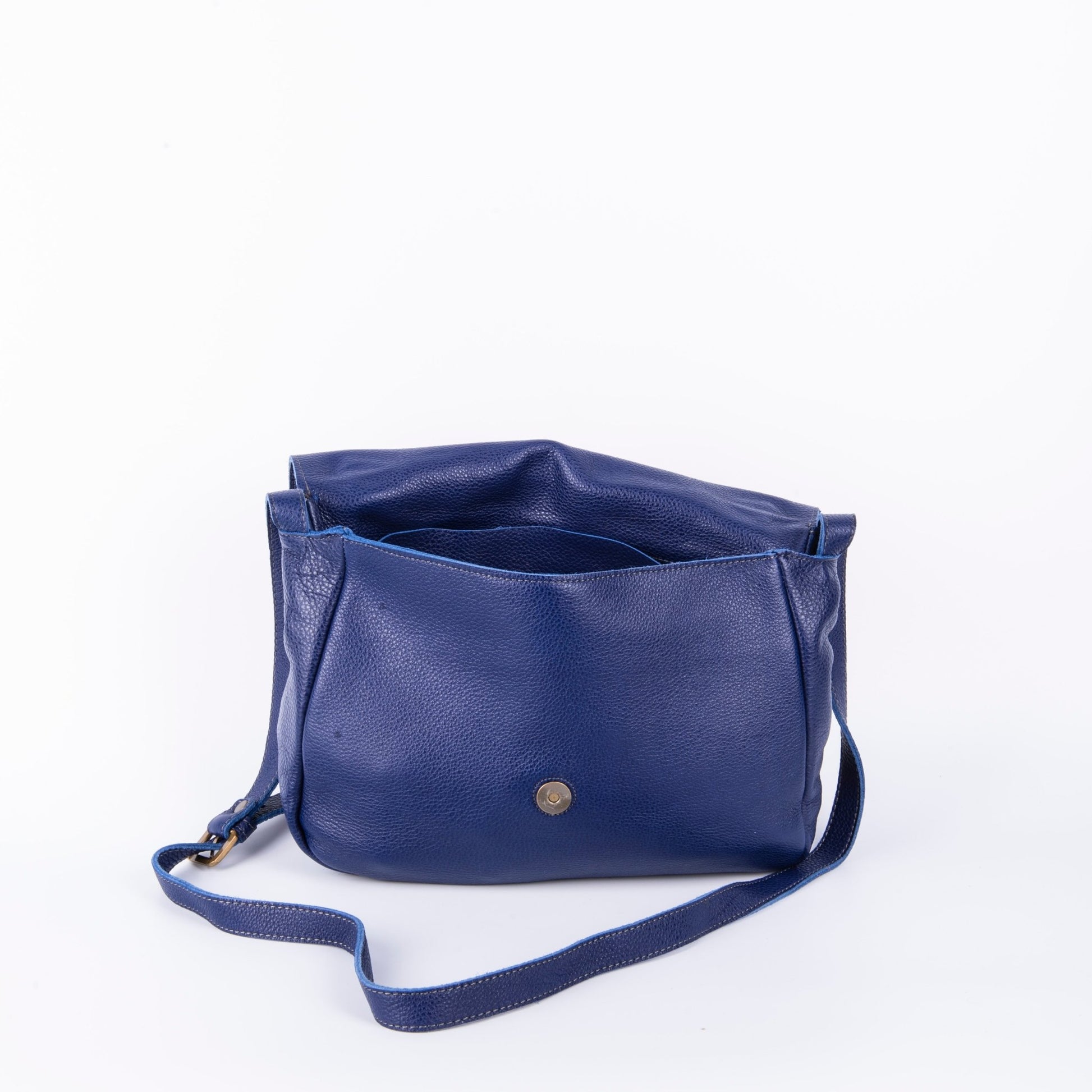 Celeste martellato blu elettrico - postina a tracolla in pelle blu - Marta Ray