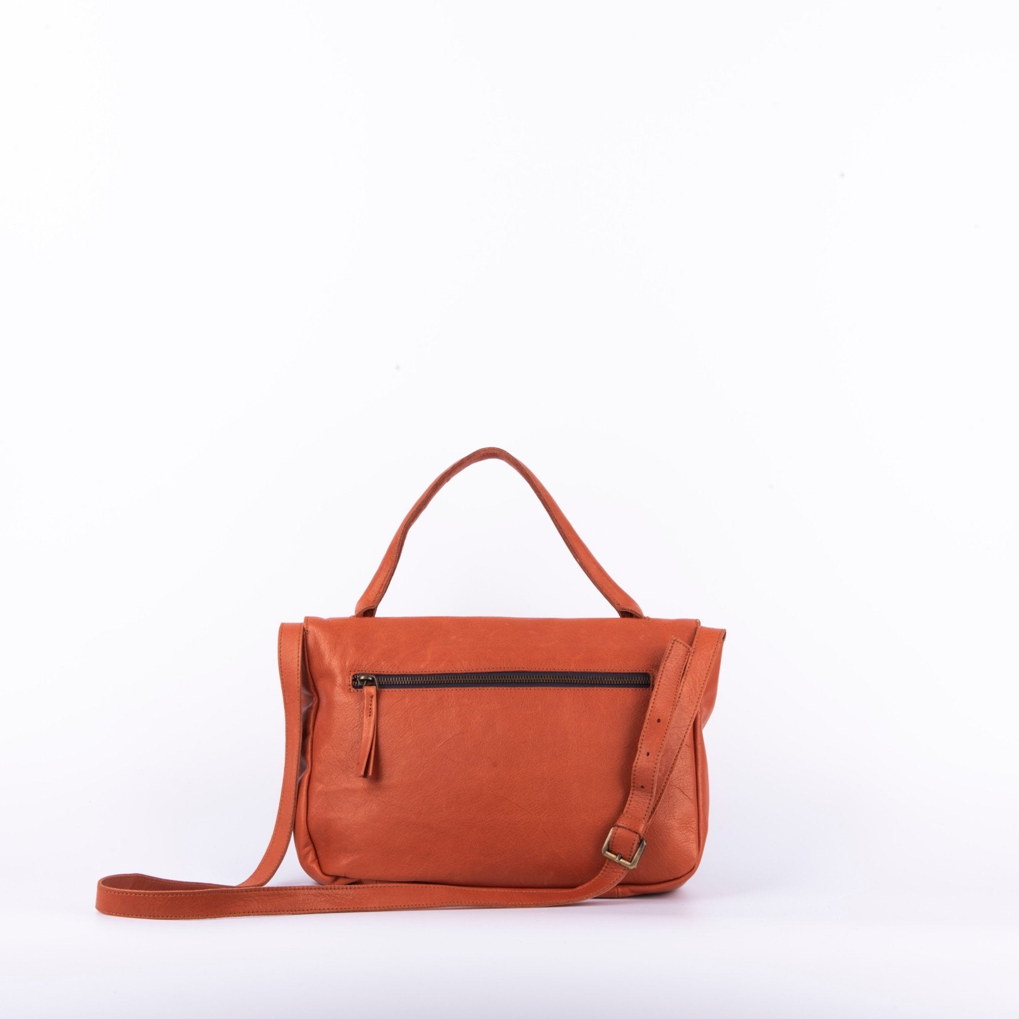 Celeste mousse mattone - postina a tracolla in pelle rossa - Marta Ray