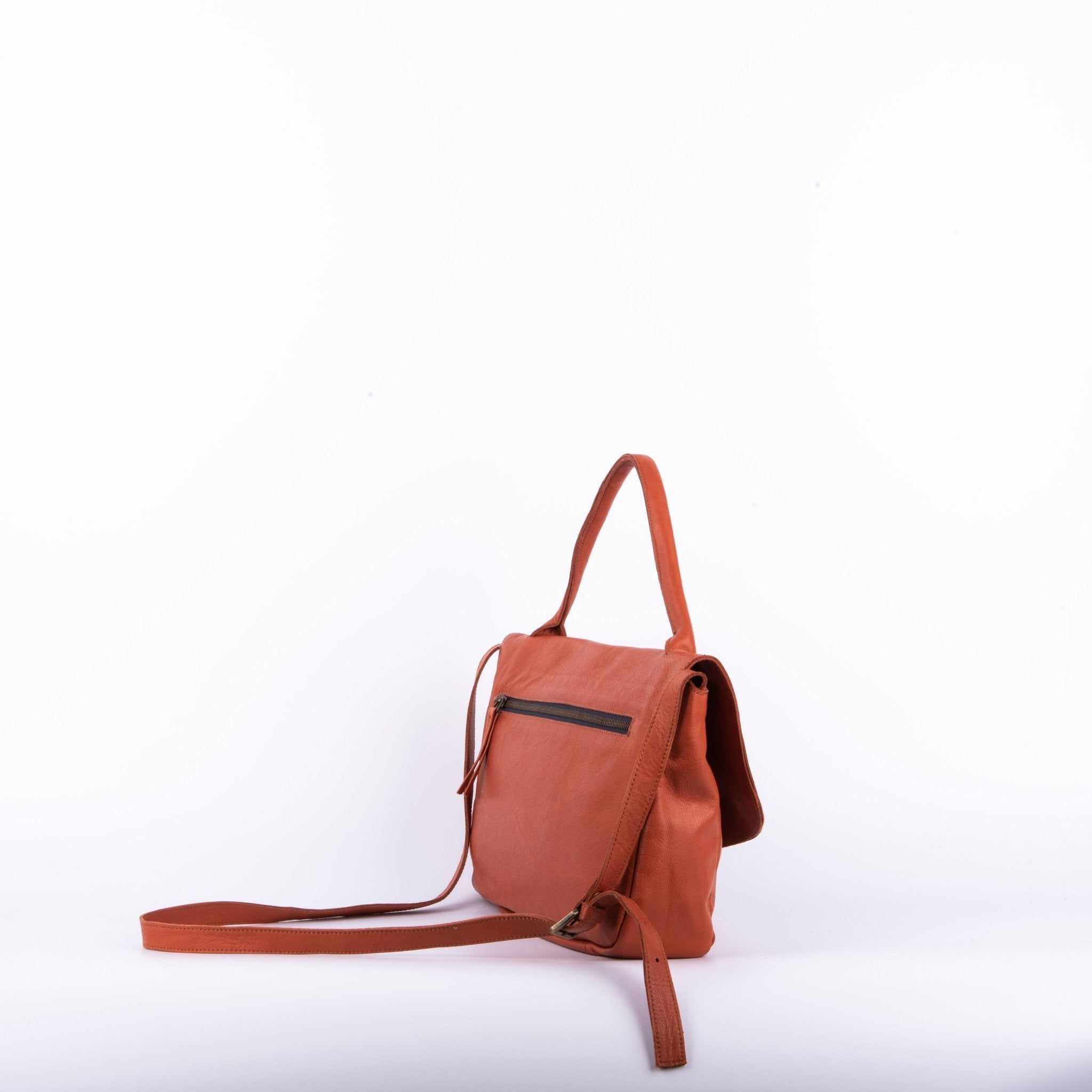 Celeste mousse mattone - postina a tracolla in pelle rossa - Marta Ray