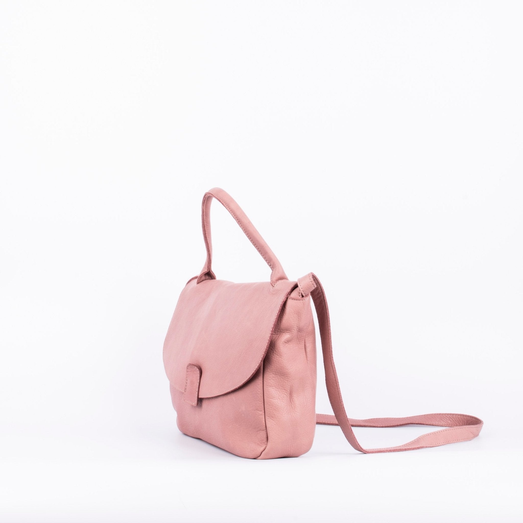 Celeste mousse panama - postina a tracolla in pelle rosa - Marta Ray