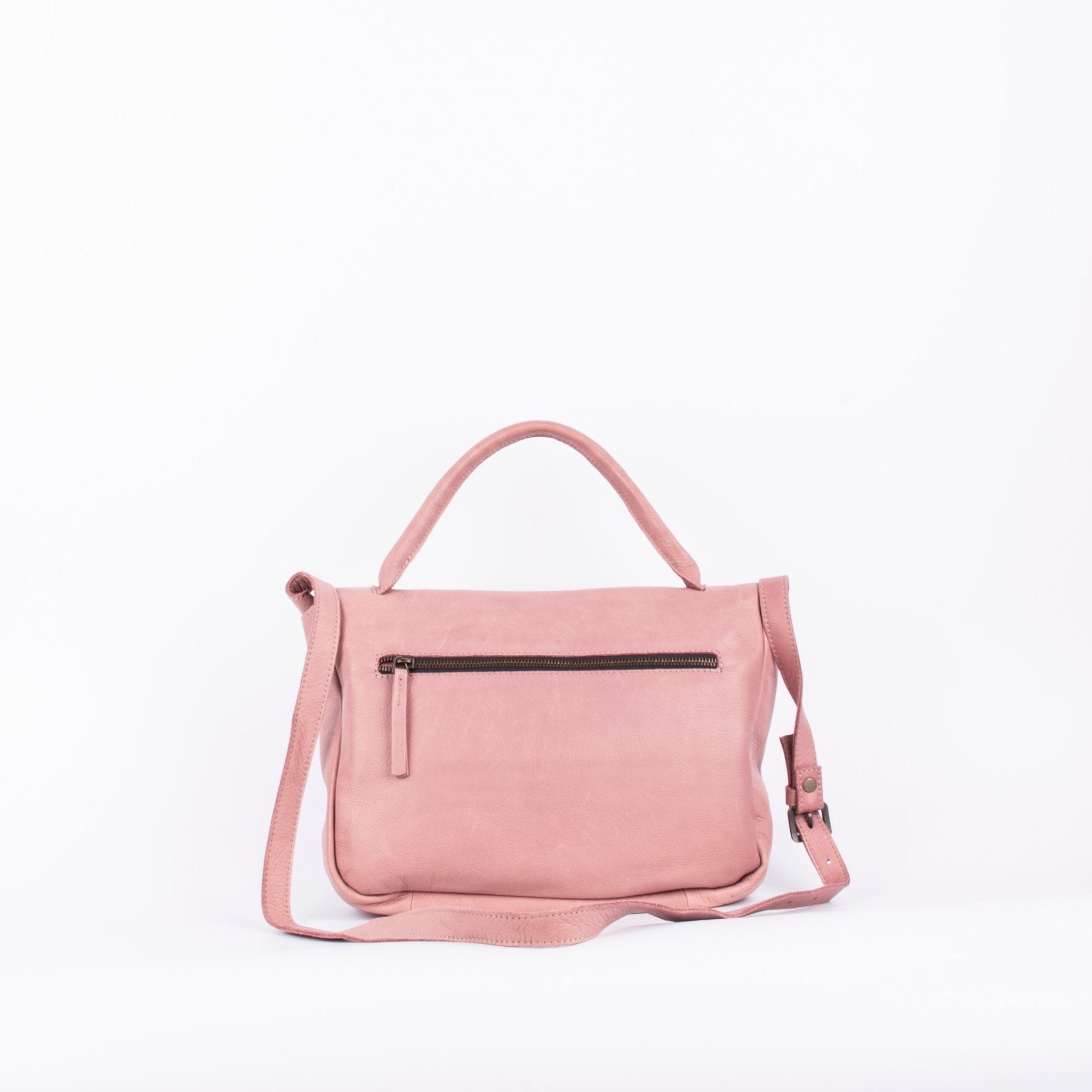 Celeste mousse panama - postina a tracolla in pelle rosa - Marta Ray