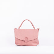 Celeste mousse panama - postina a tracolla in pelle rosa - Marta Ray