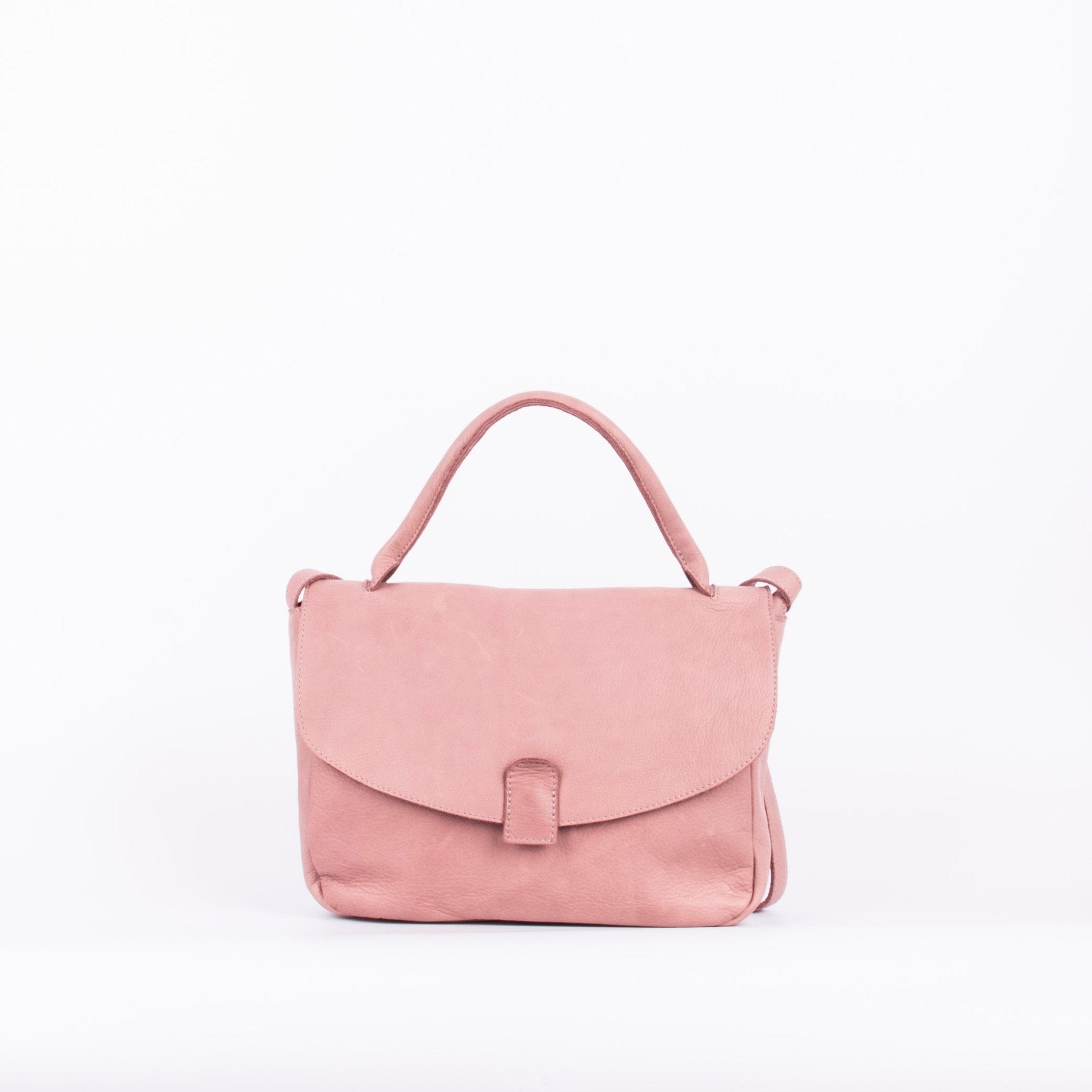 Celeste mousse panama - postina a tracolla in pelle rosa - Marta Ray