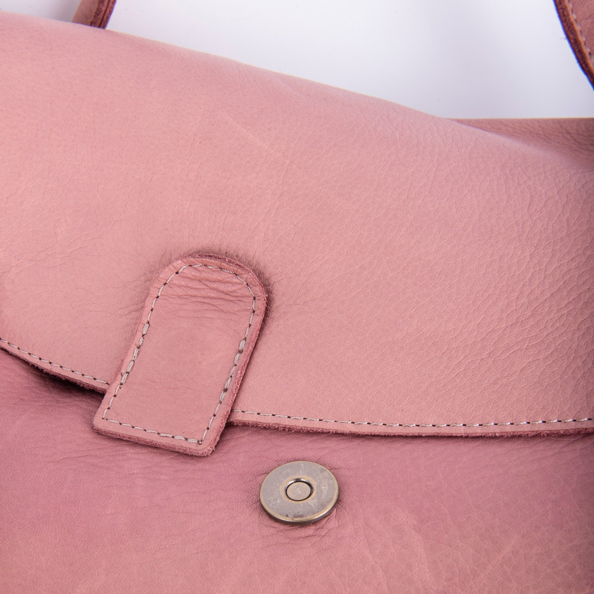 Celeste mousse panama - postina a tracolla in pelle rosa - Marta Ray
