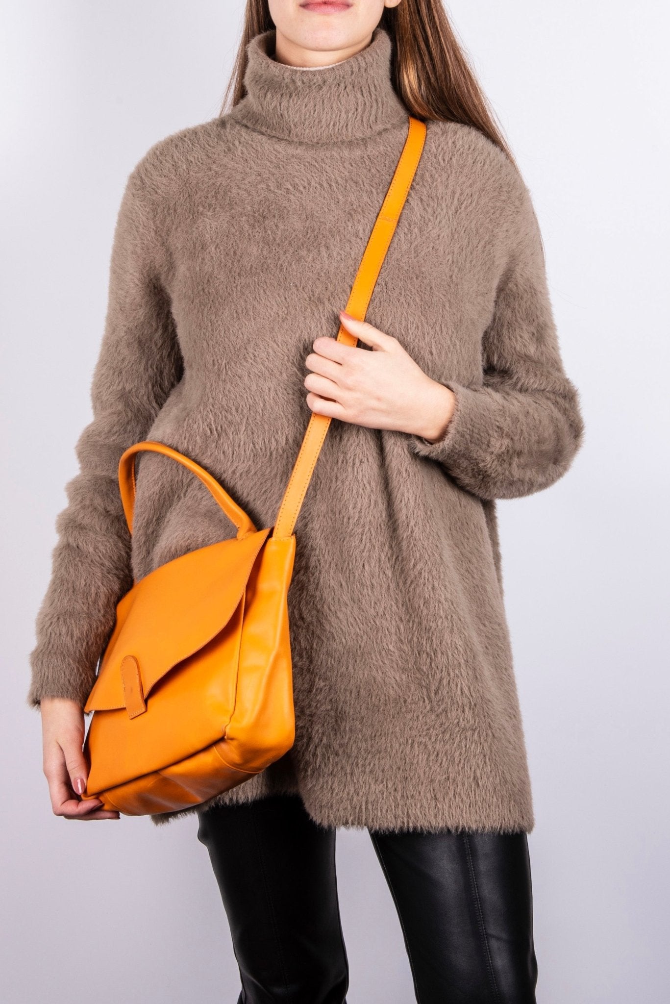 Celeste odessa mango - postina a tracolla in pelle arancione - Marta Ray