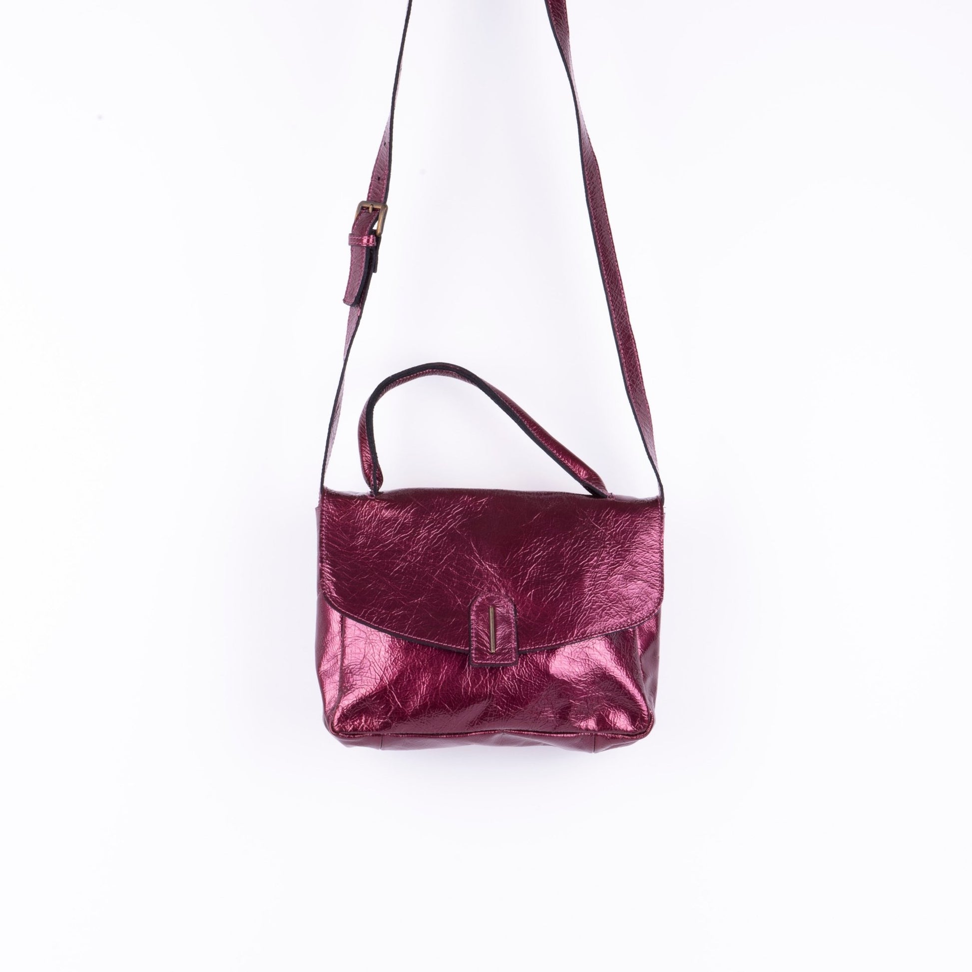 Chika vernice metallizzata iris - postina a tracolla in pelle rossa - Marta Ray